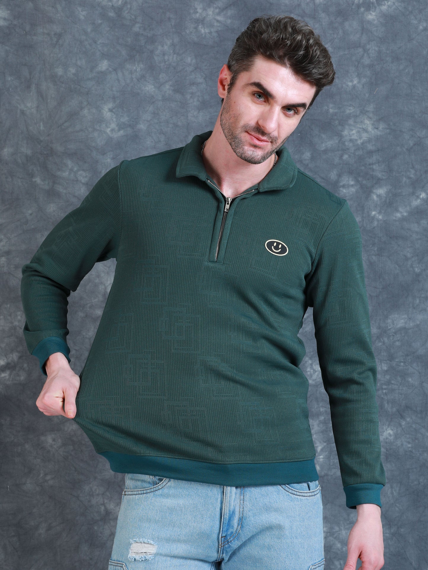 Imported Jumpers 420gsm Sweat Shirt - Green fully stretch