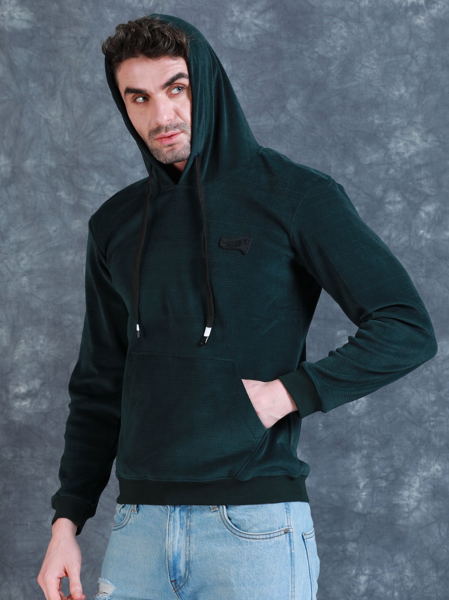 Green Velvet Designer Hoodie 420 gsm fleece stretchable
