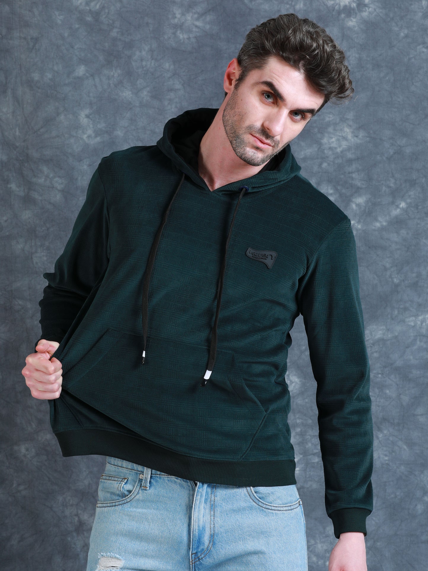 Green Velvet Designer Hoodie 420 gsm fleece stretchable
