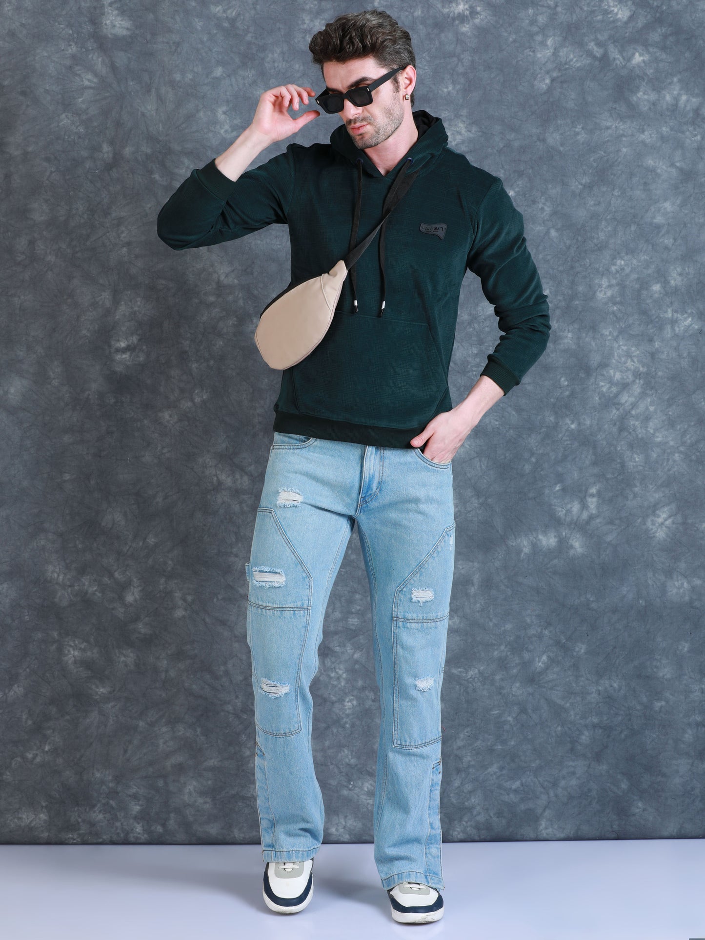 Green Velvet Designer Hoodie 420 gsm fleece stretchable