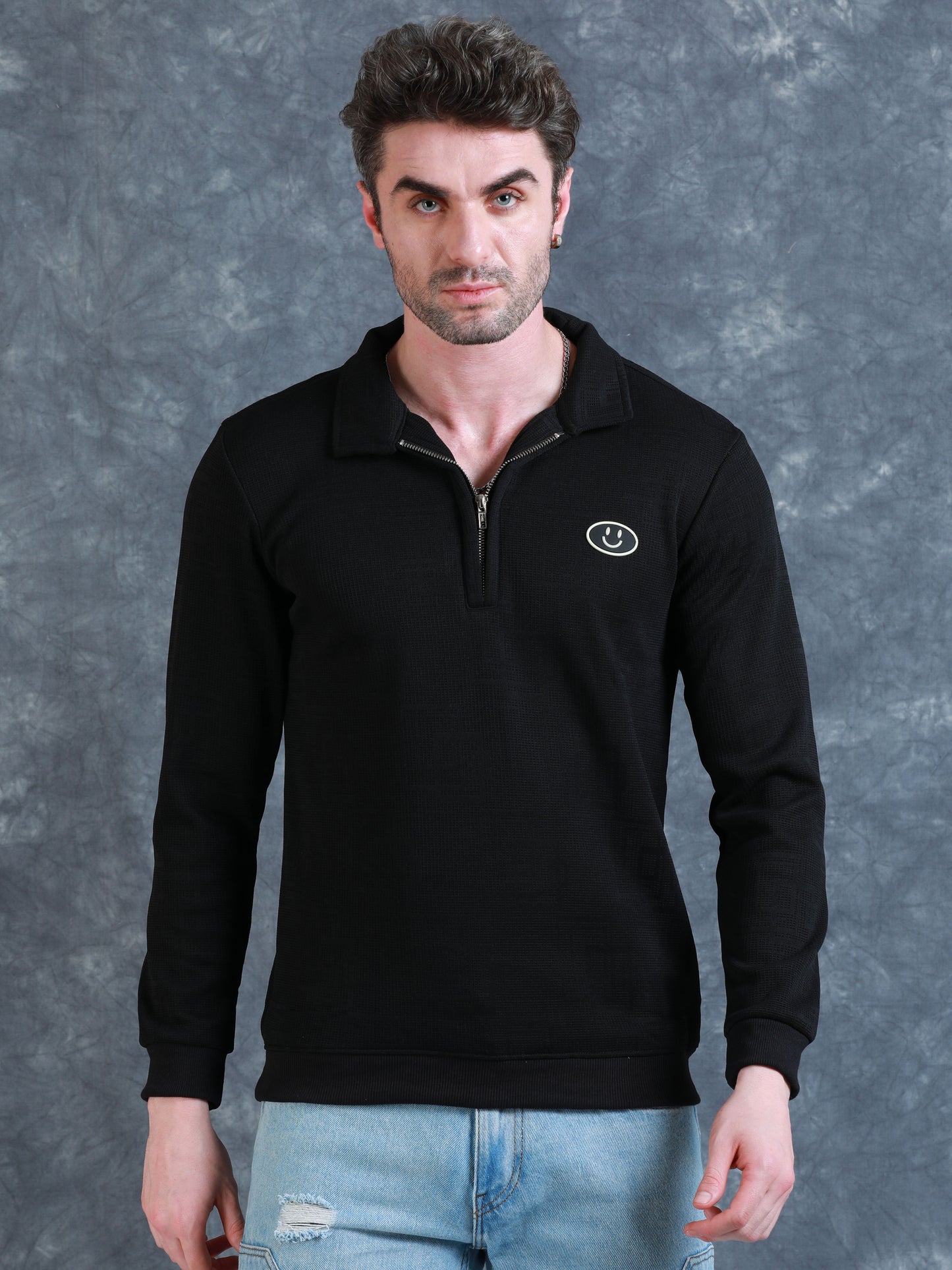Imported Jumpers 420 gsm Sweat Shirt - Jet Black fully stretch