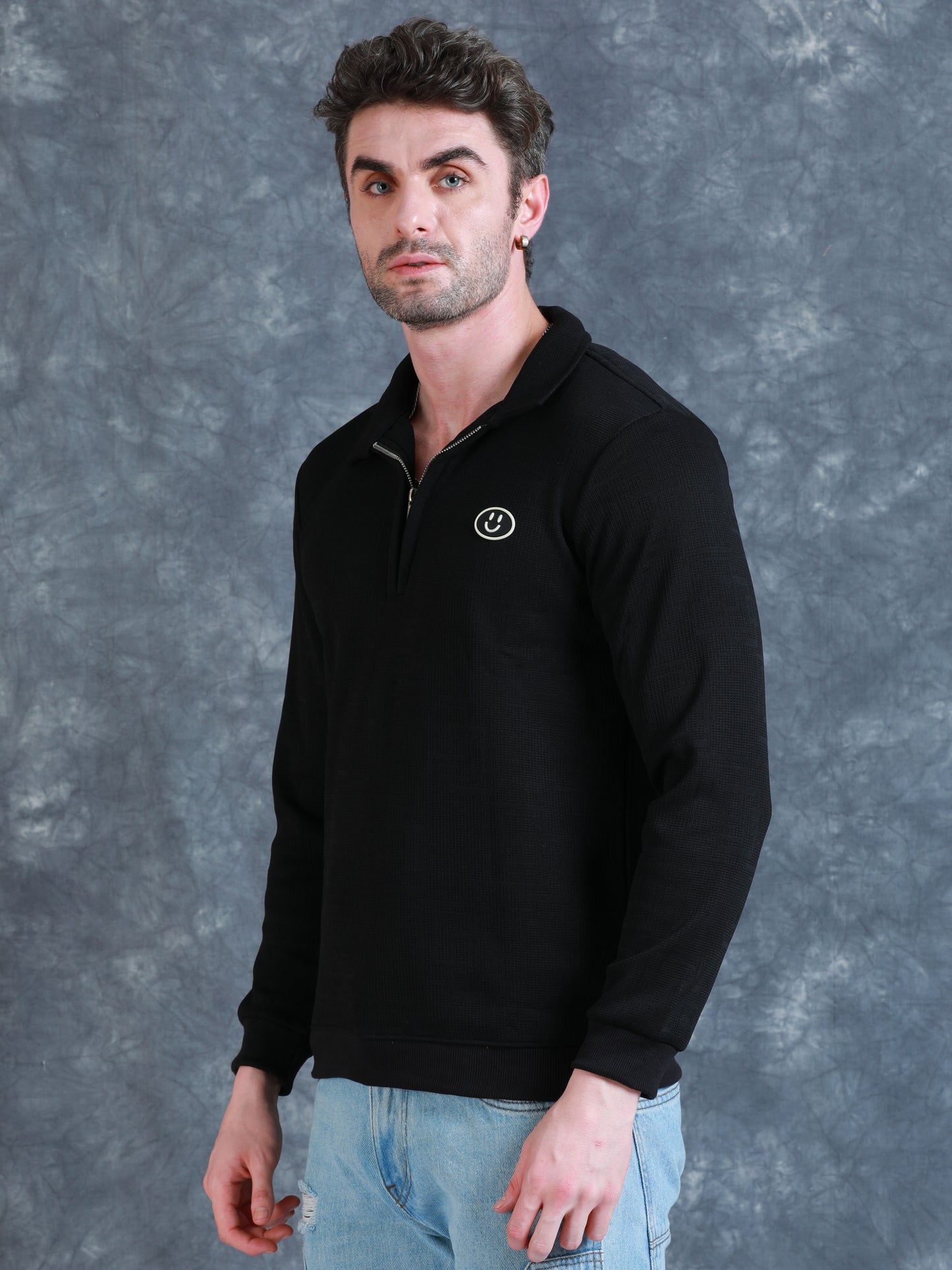 Imported Jumpers 420 gsm Sweat Shirt - Jet Black fully stretch