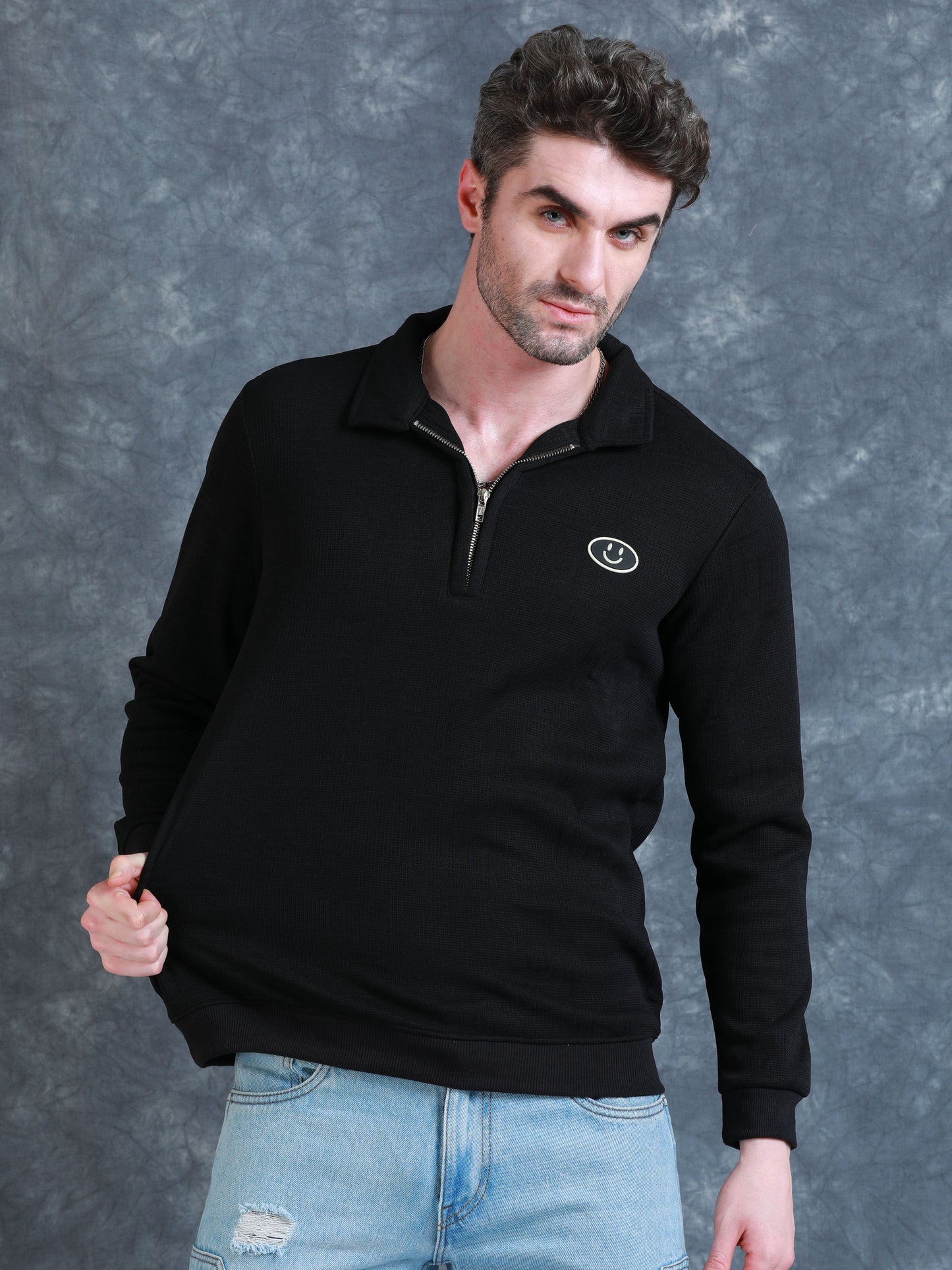 Imported Jumpers 420 gsm Sweat Shirt - Jet Black fully stretch