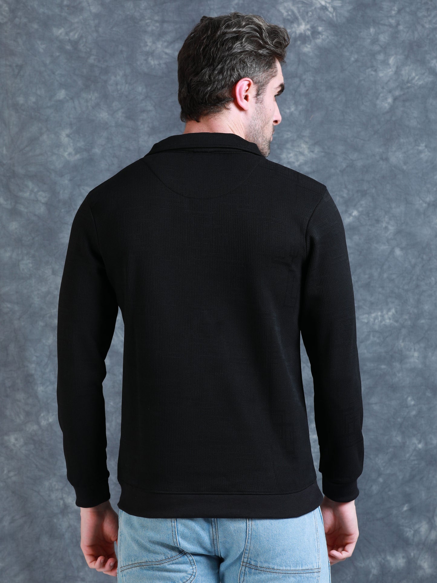 Imported Jumpers 420 gsm Sweat Shirt - Jet Black fully stretch