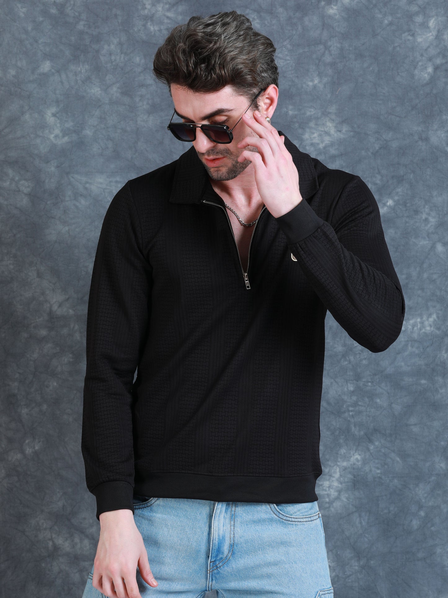 Imported Jumpers 320gsm Sweat Shirt - Black fully stretch