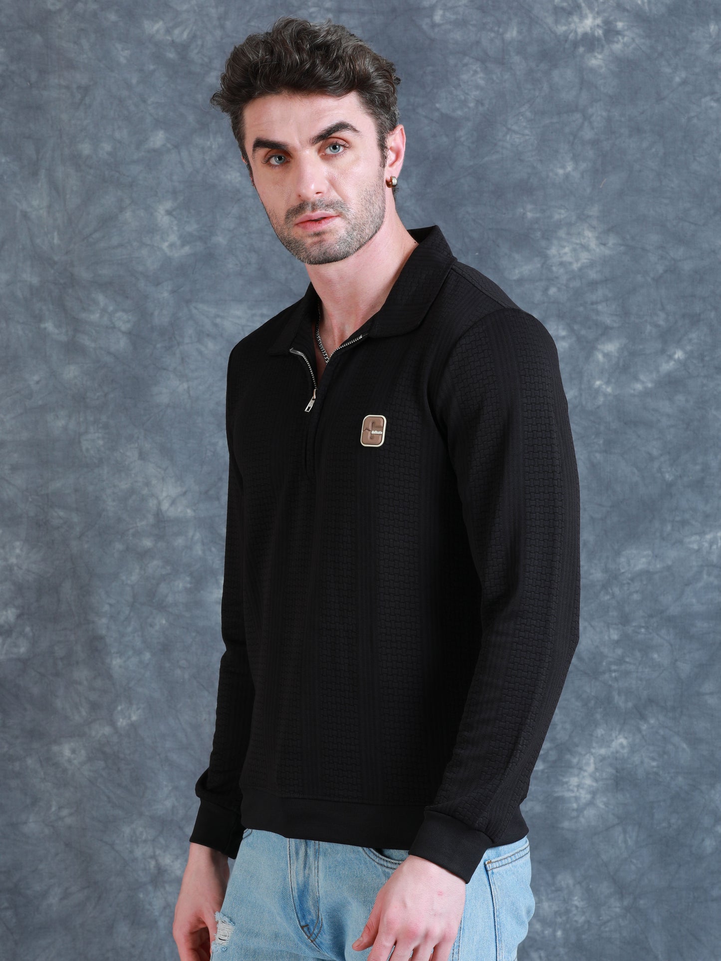 Imported Jumpers 320gsm Sweat Shirt - Black fully stretch