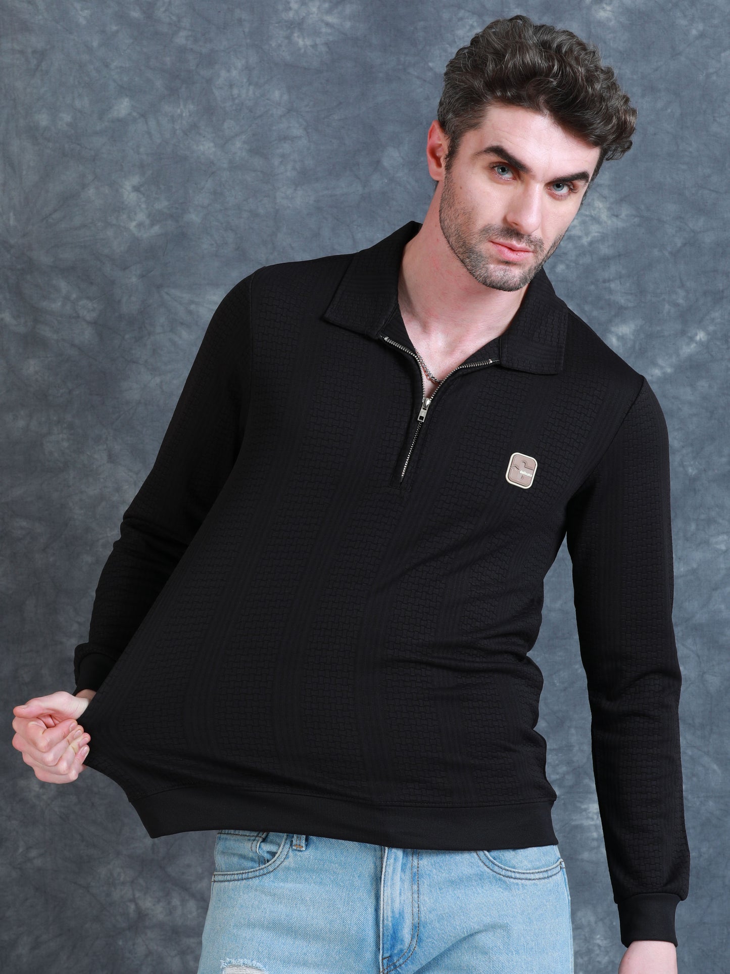 Imported Jumpers 320gsm Sweat Shirt - Black fully stretch