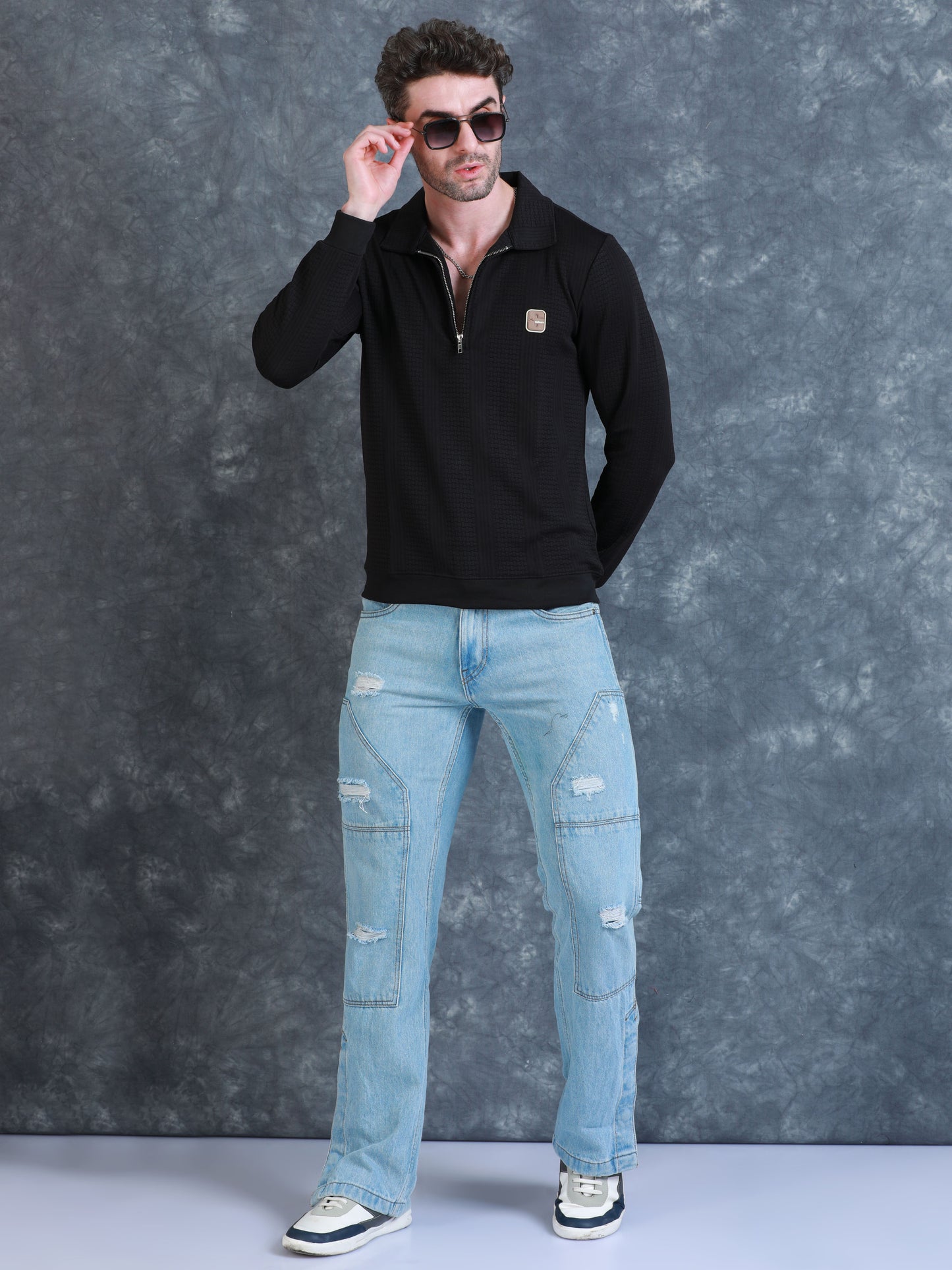 Imported Jumpers 320gsm Sweat Shirt - Black fully stretch