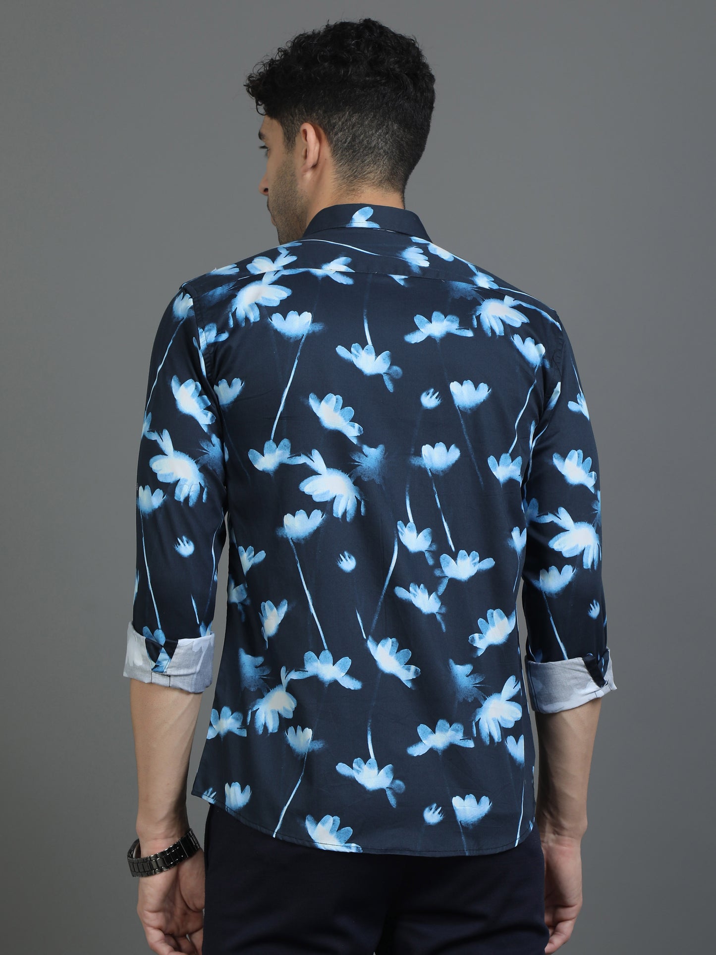 Blue Floral Artistic Edge Shirt