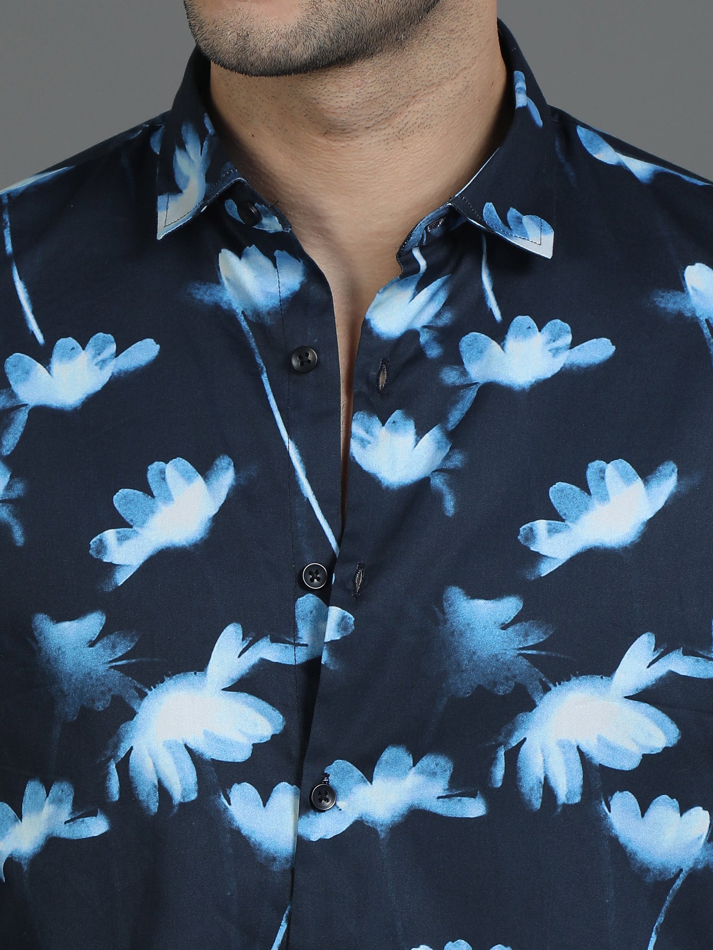 Blue Floral Artistic Edge Shirt