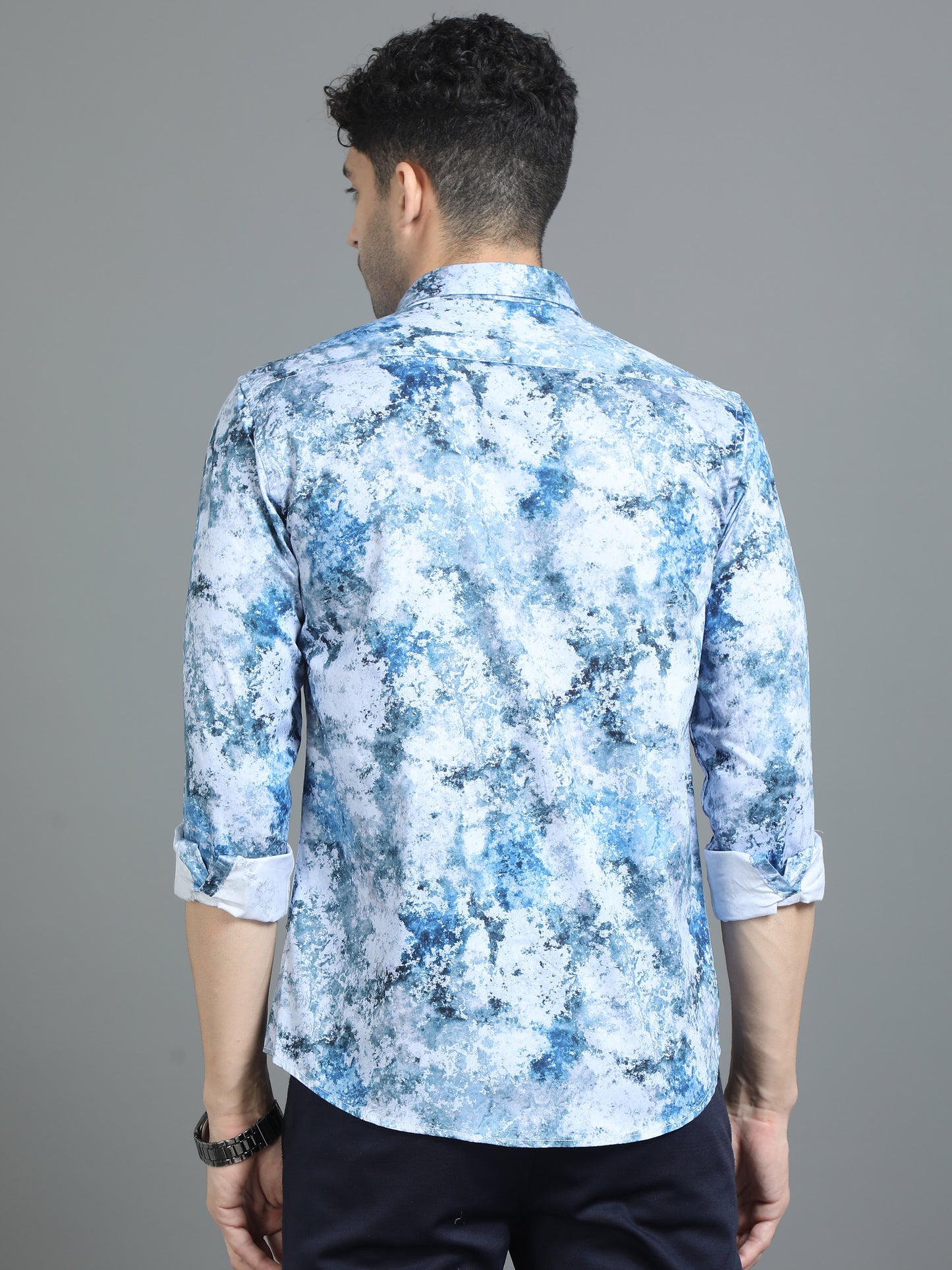 Blue Expressive Printed Shirt