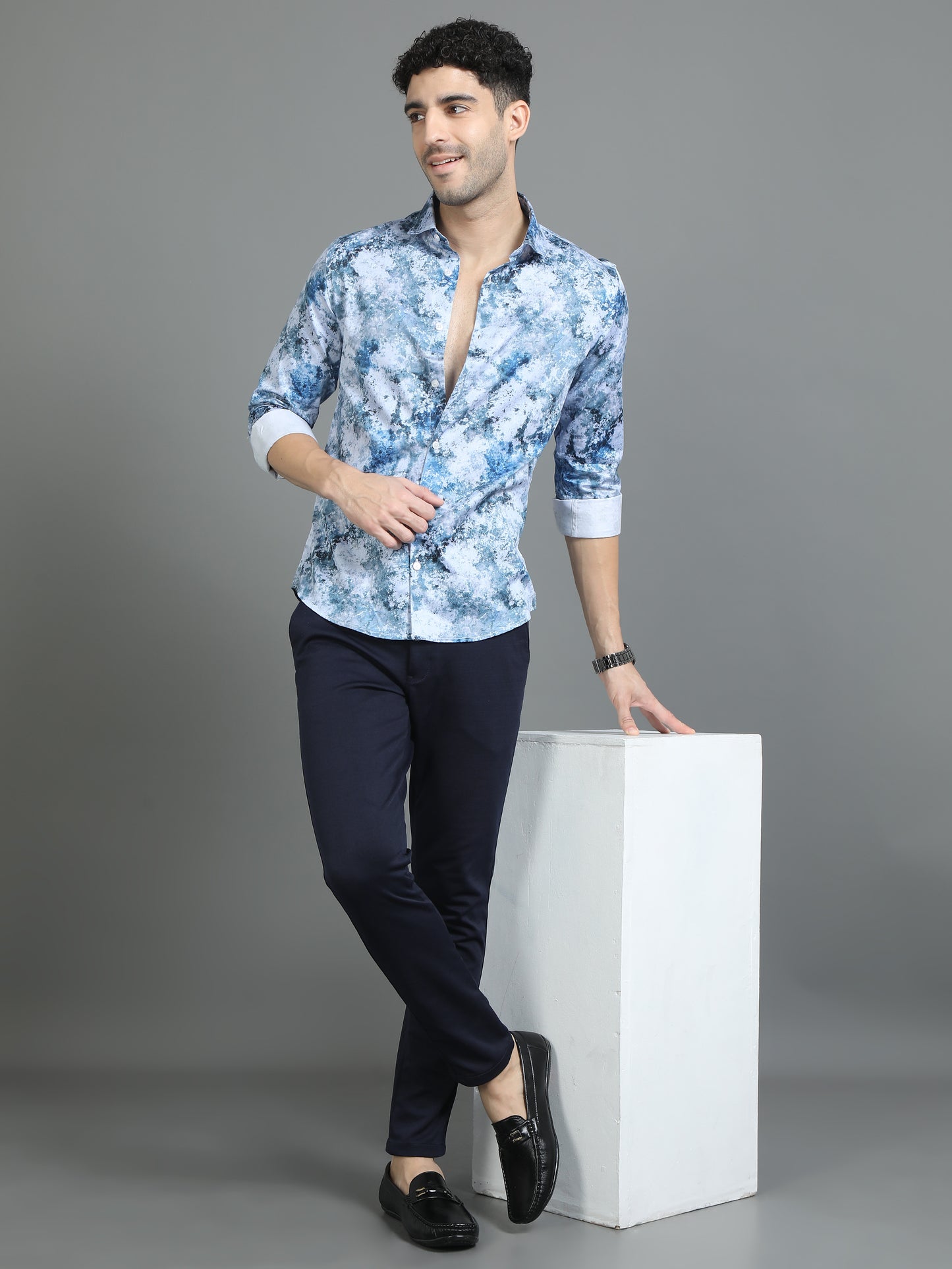 Blue Expressive Printed Shirt