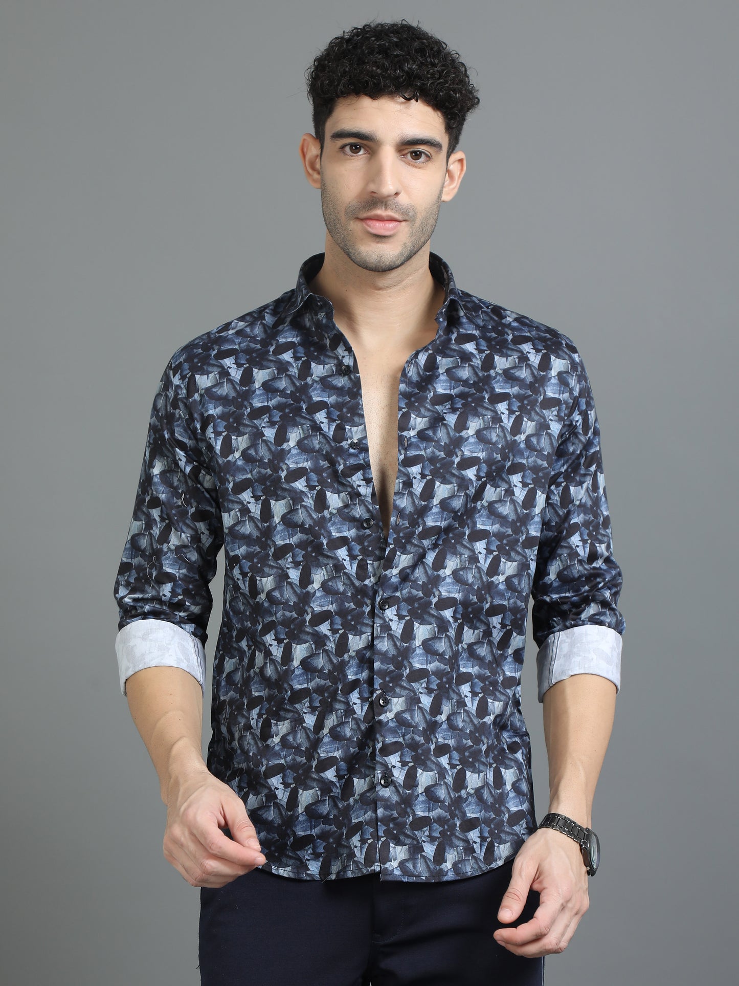 Blue geometric Printed Shirt