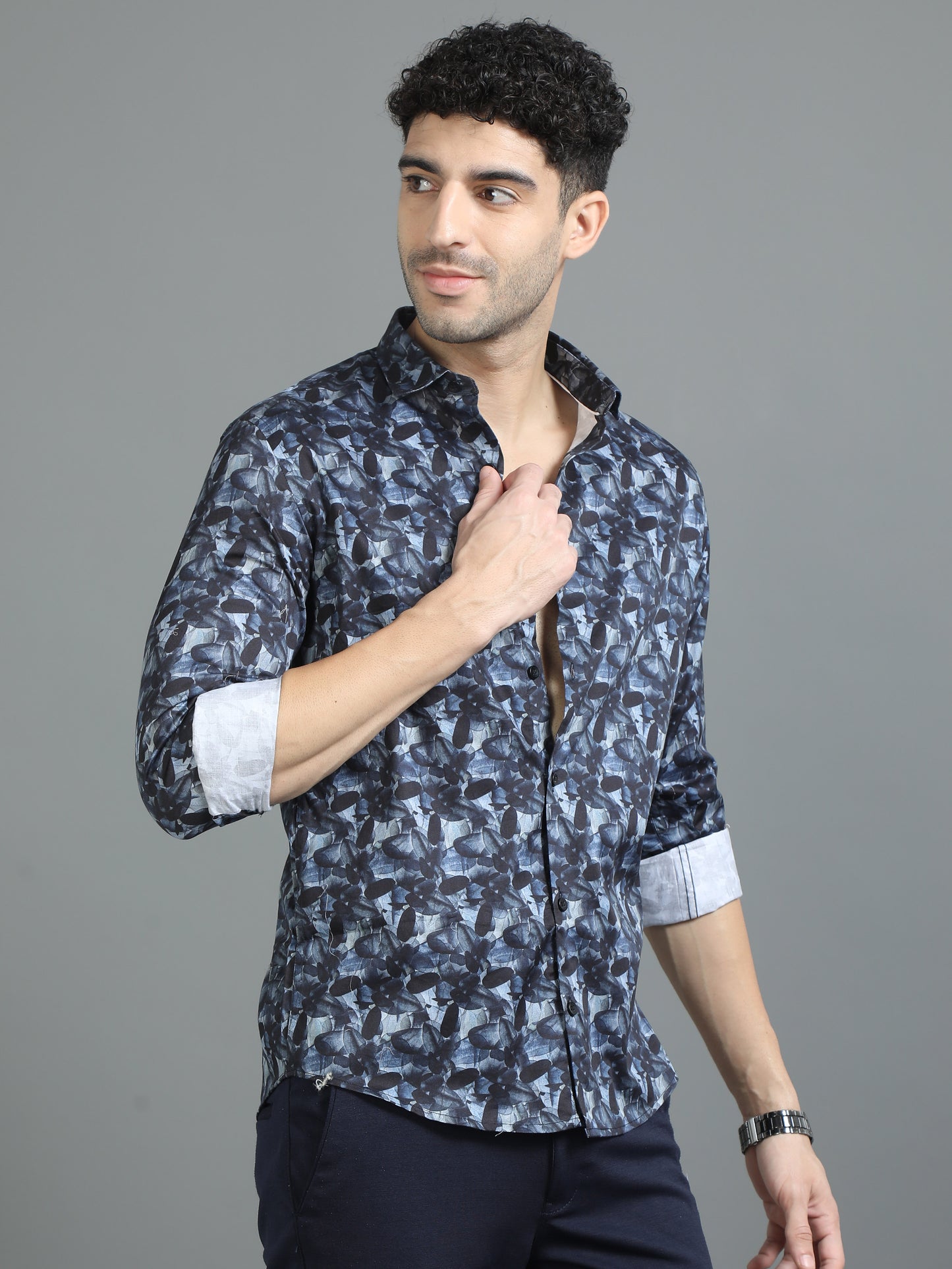 Blue geometric Printed Shirt