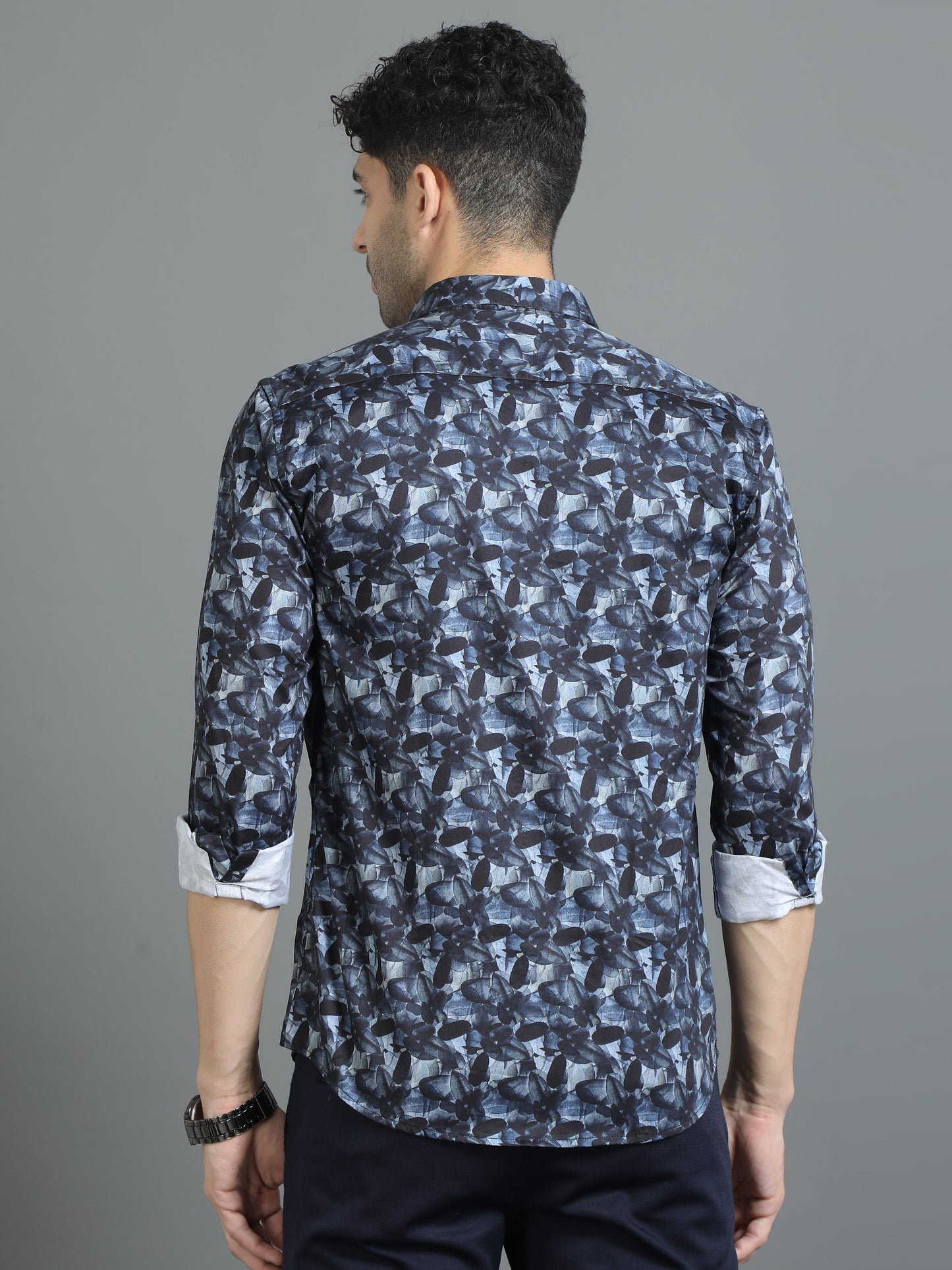 Blue geometric Printed Shirt