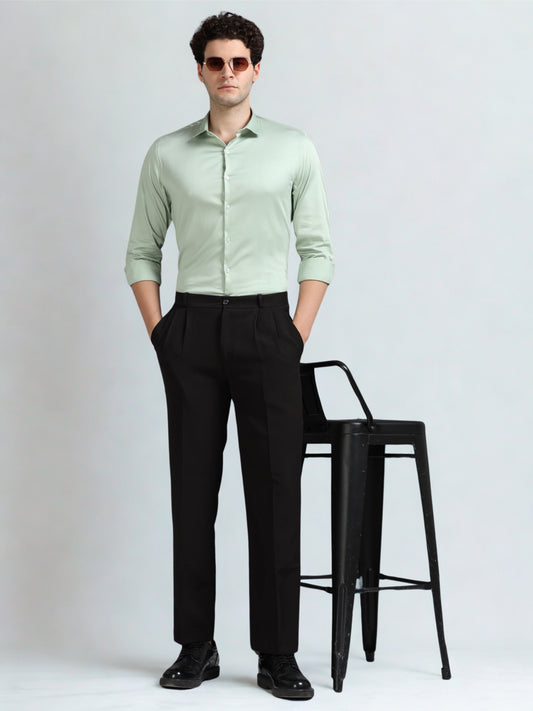 Pistachio 60's Satin lycra Shirt