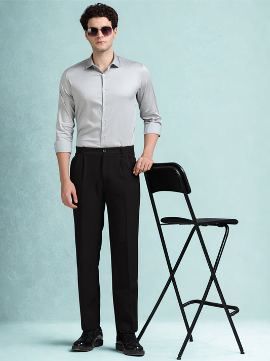 Light Grey 60's Satin lycra Shirt