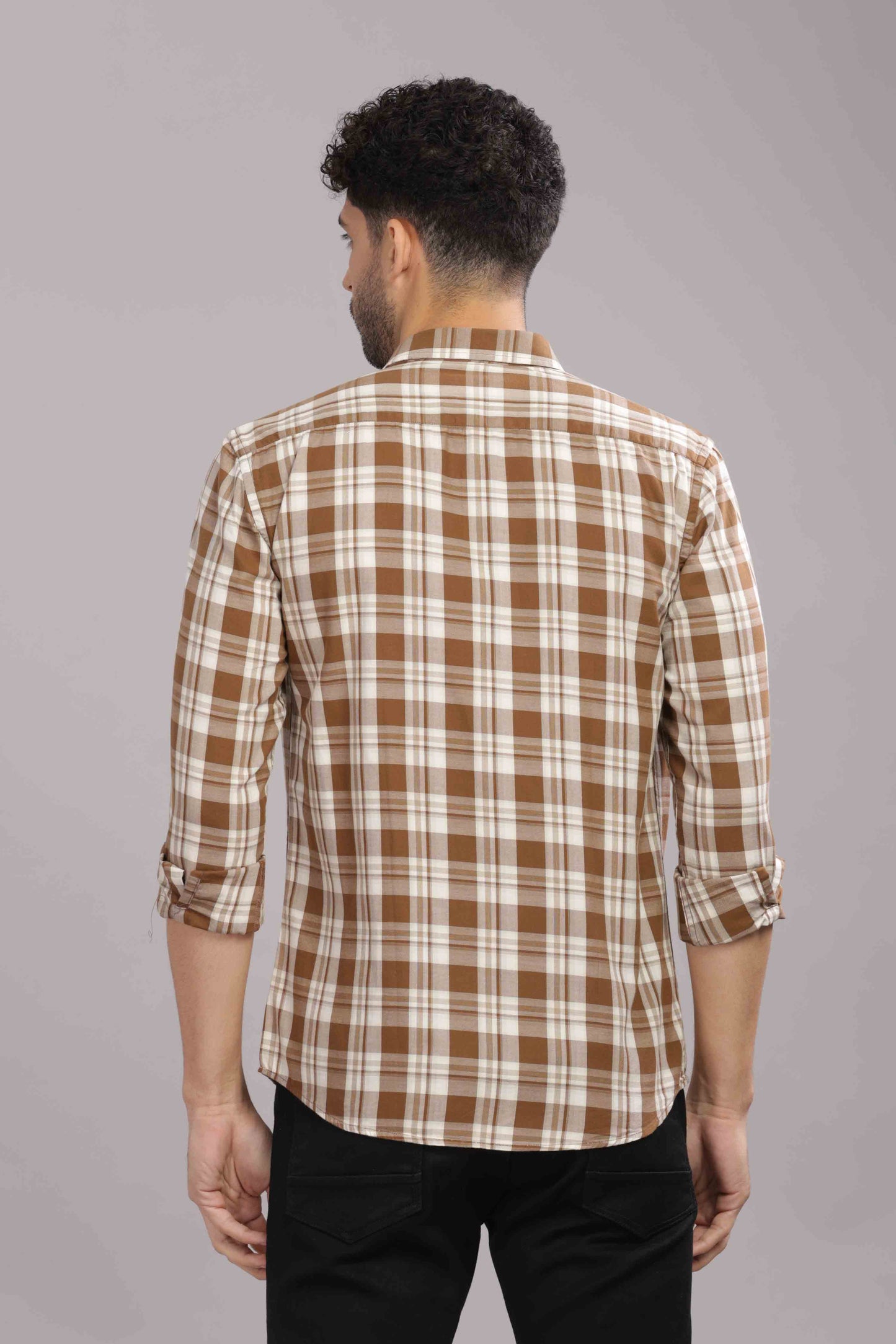 Golden Double Box Pocket Checks Shirt