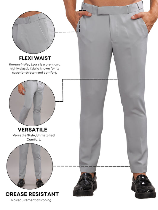 Silver Grey Flexi Waist Trouser