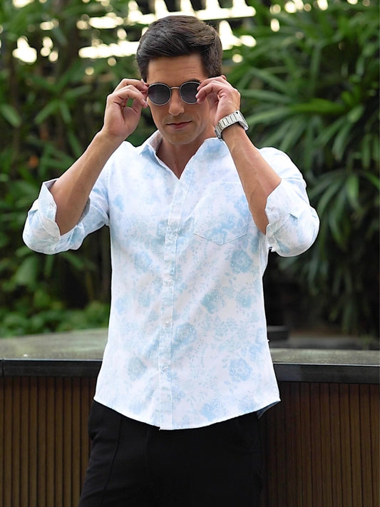 Light Blue Digital Printed Shirt