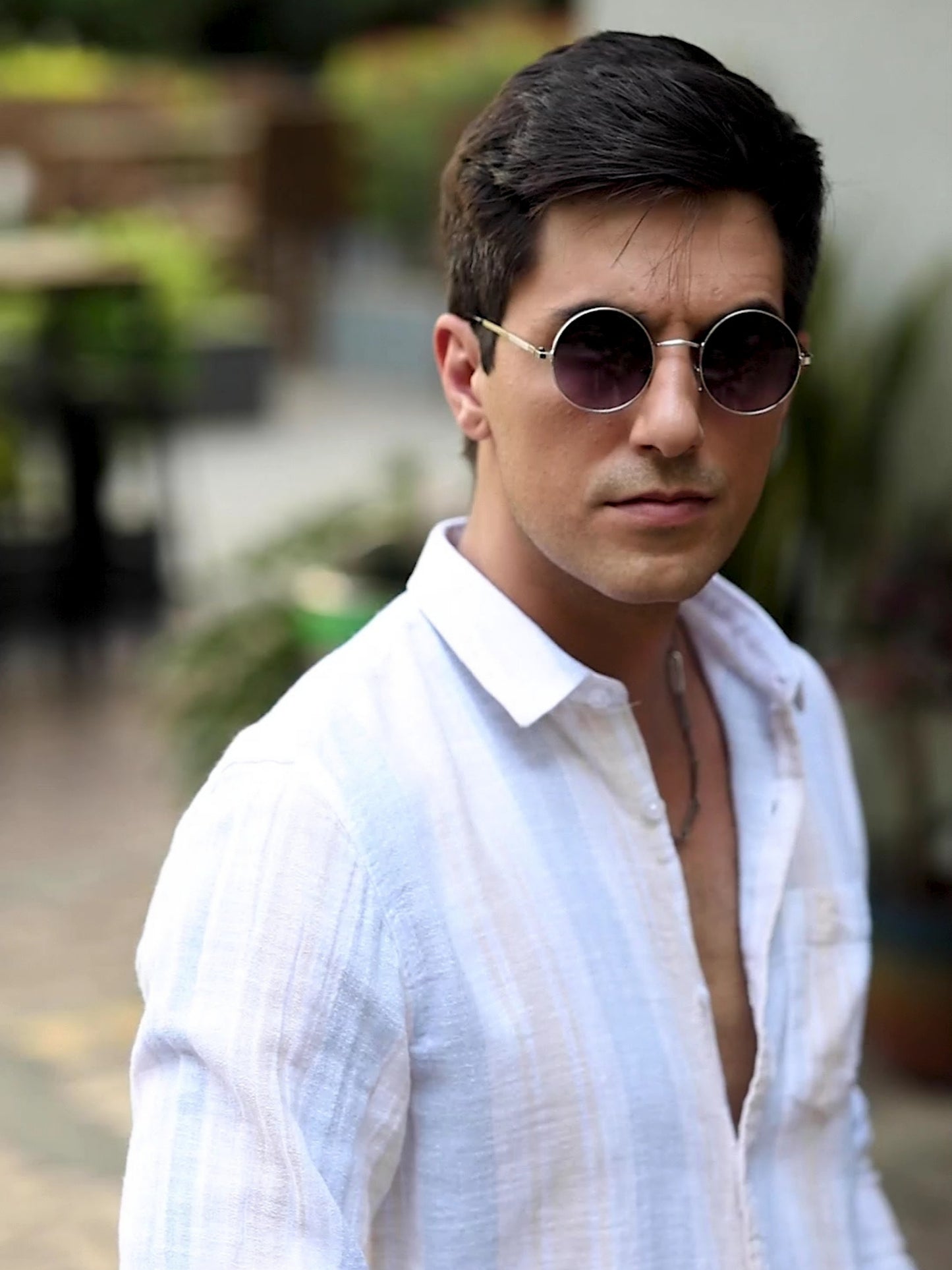 Blue And White Striped Cotton shirt