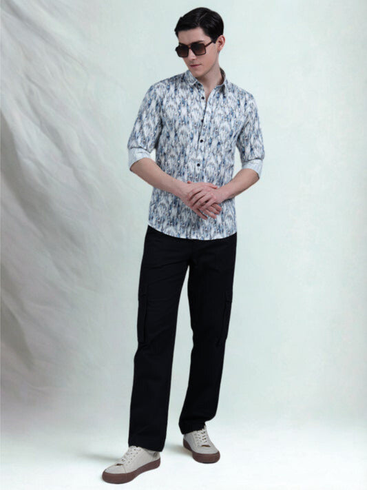 Sky Blue Digital Printed Shirt