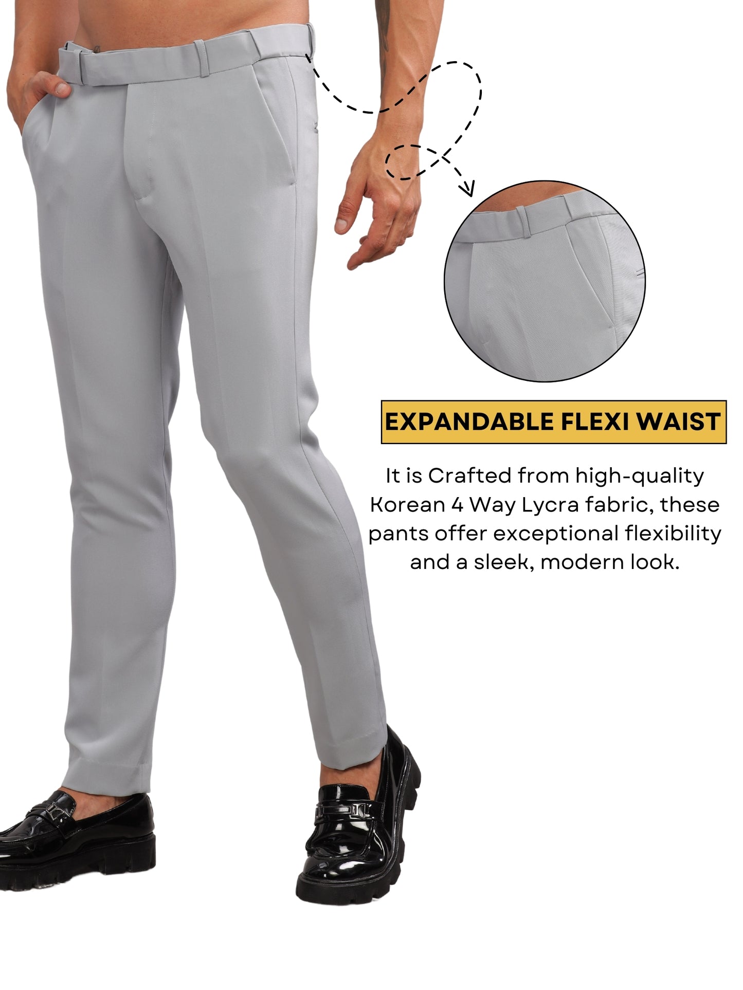 Light Grey Flexi Waist Trouser