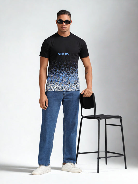 Black Crystals Printed Tee