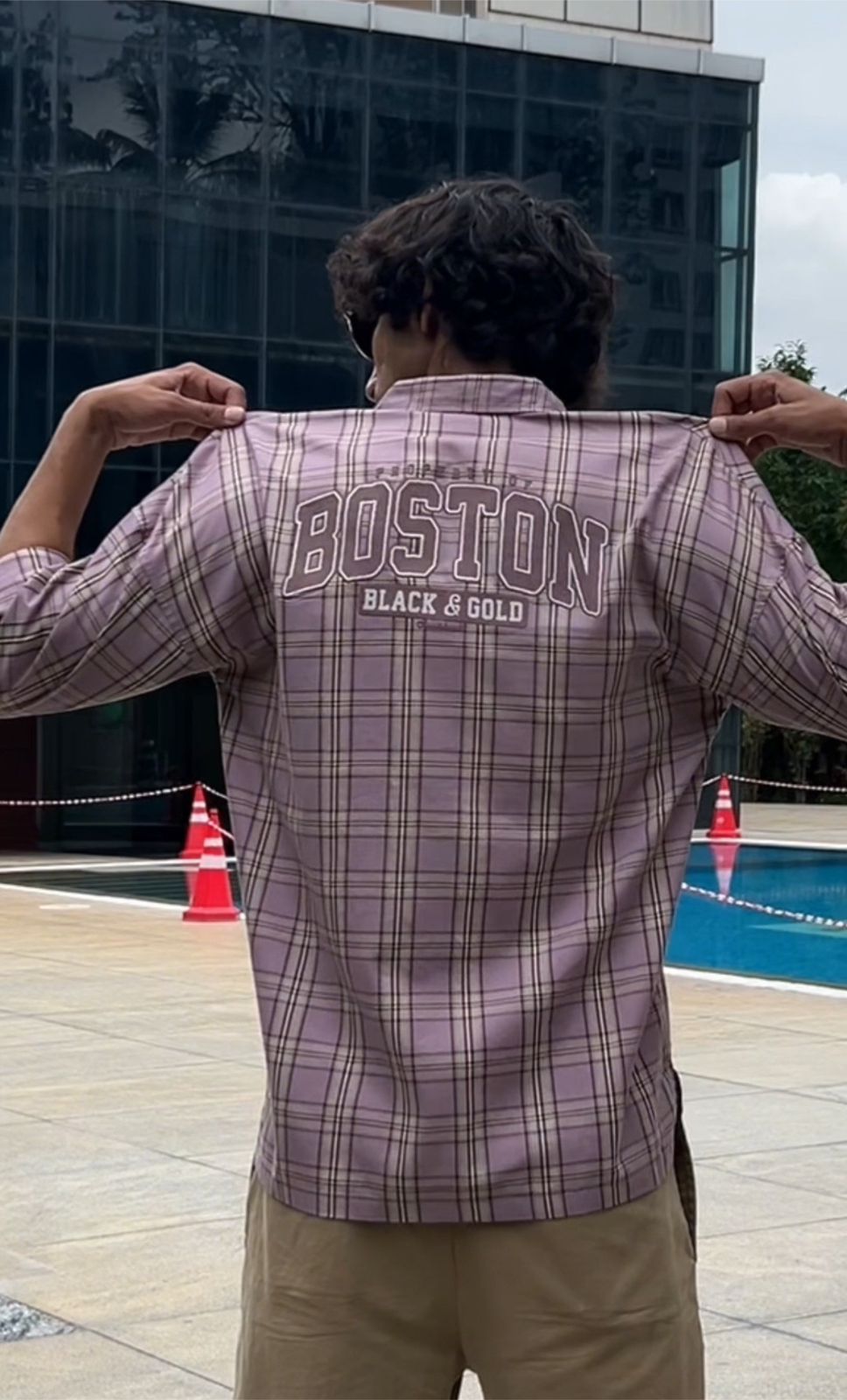 Mauve Beige Checked Shirt