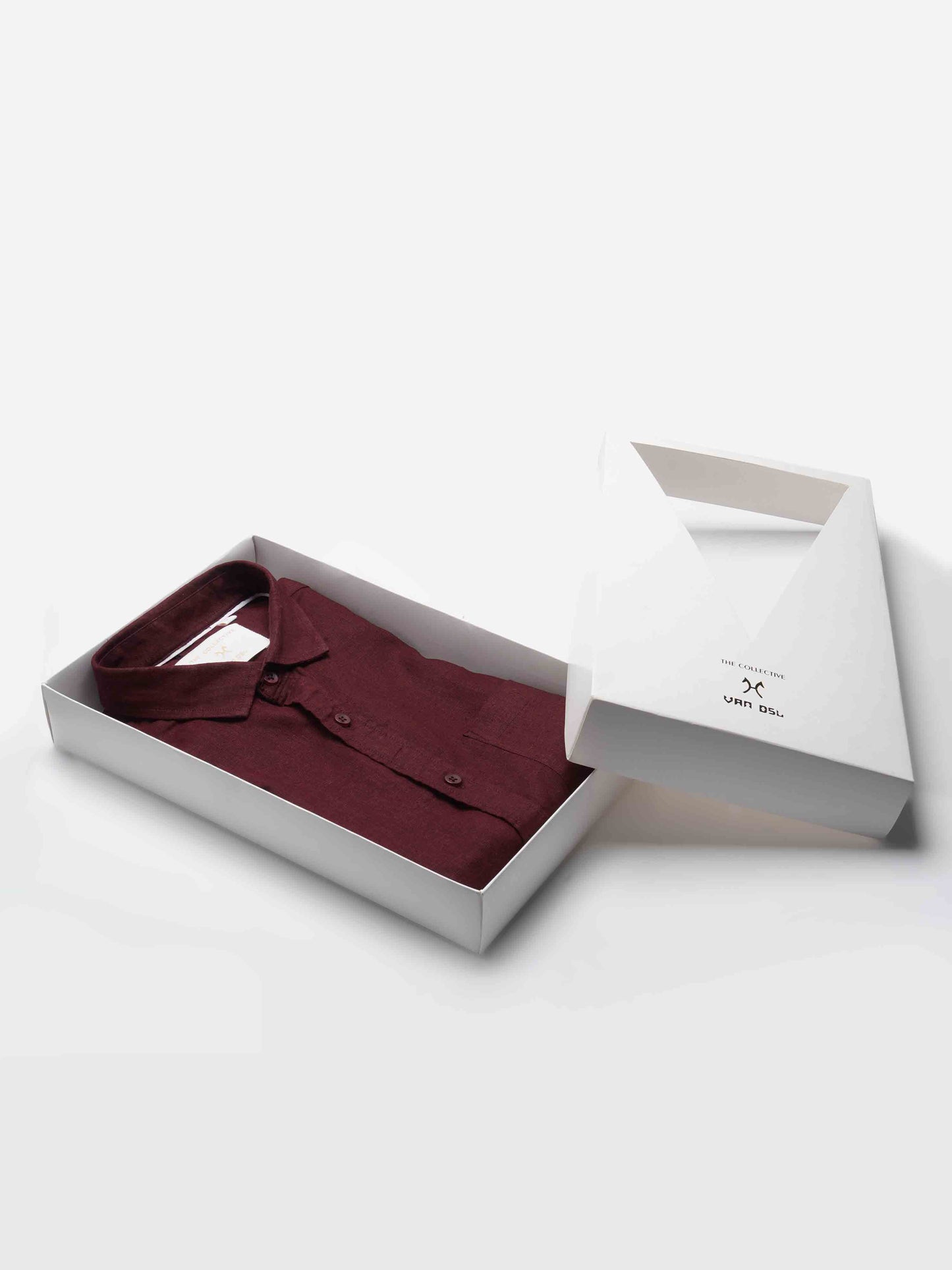 Pure Linen Maroon Shirt