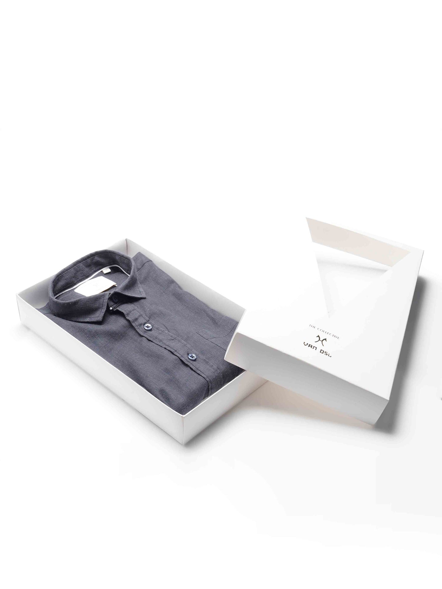 Pure Linen Greyish Blue Shirt