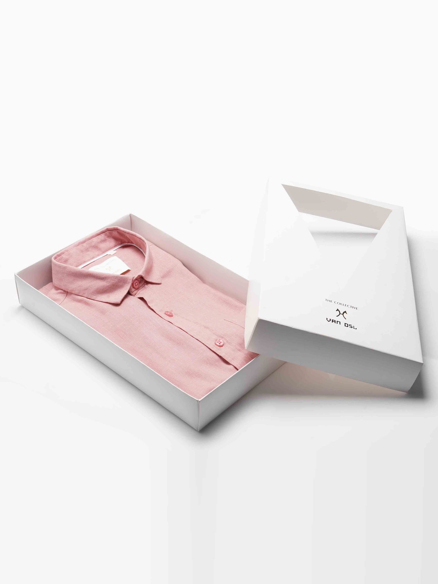 Pure Linen Peach Pink Shirt