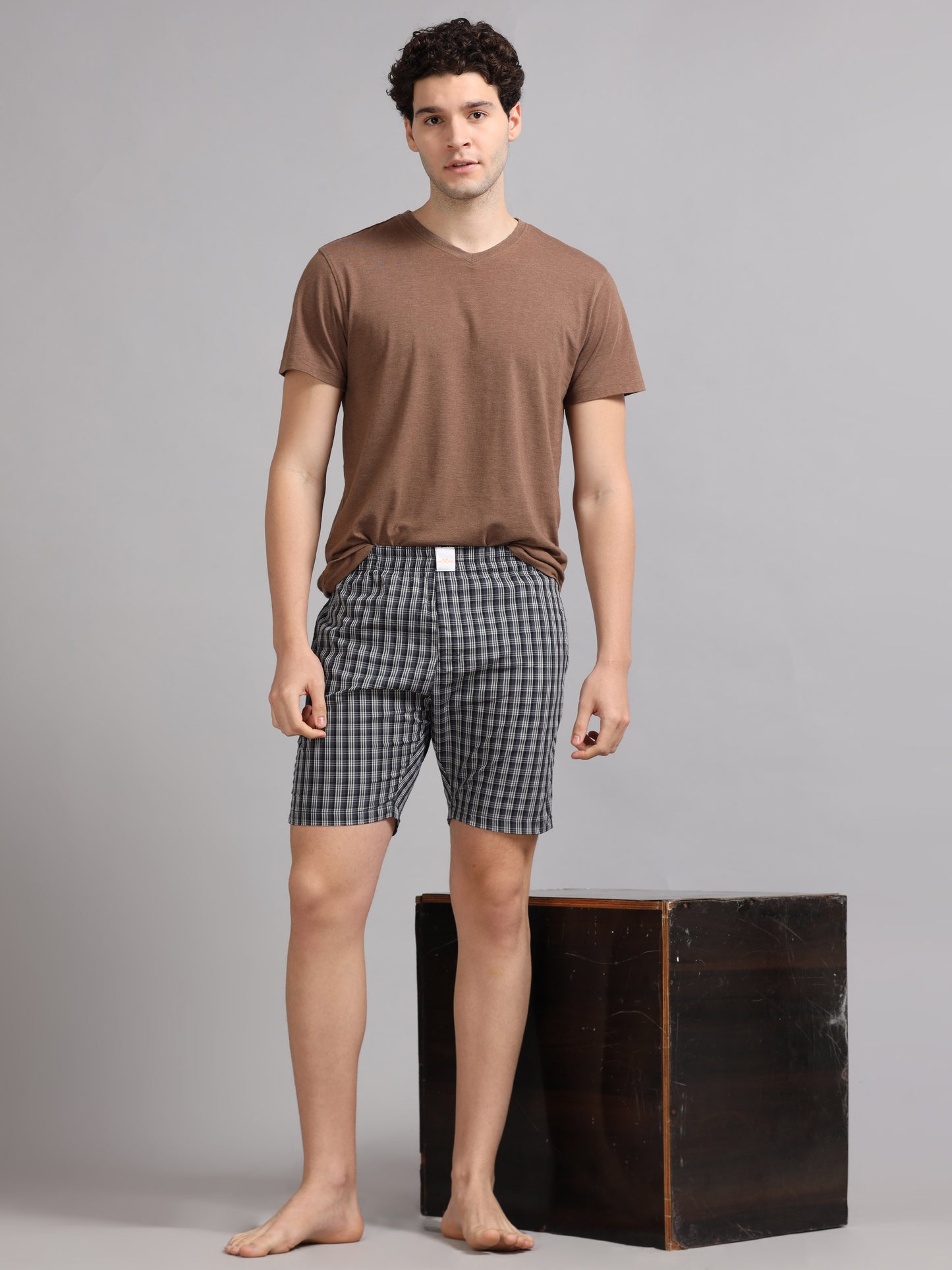 Black Checks Boxer