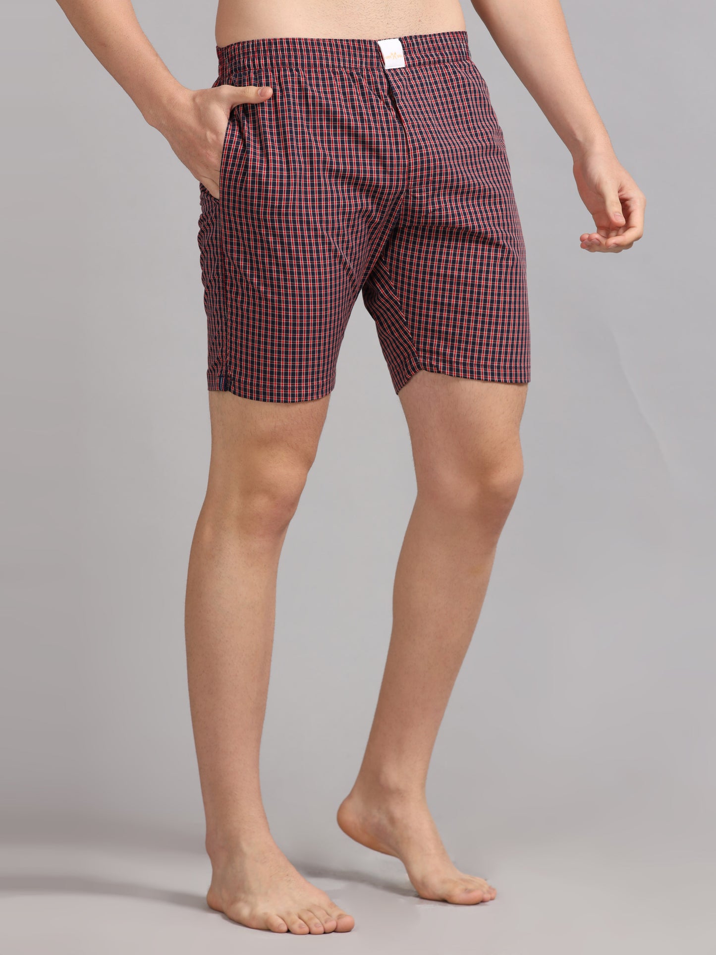 Maroon Micro Checks Boxer