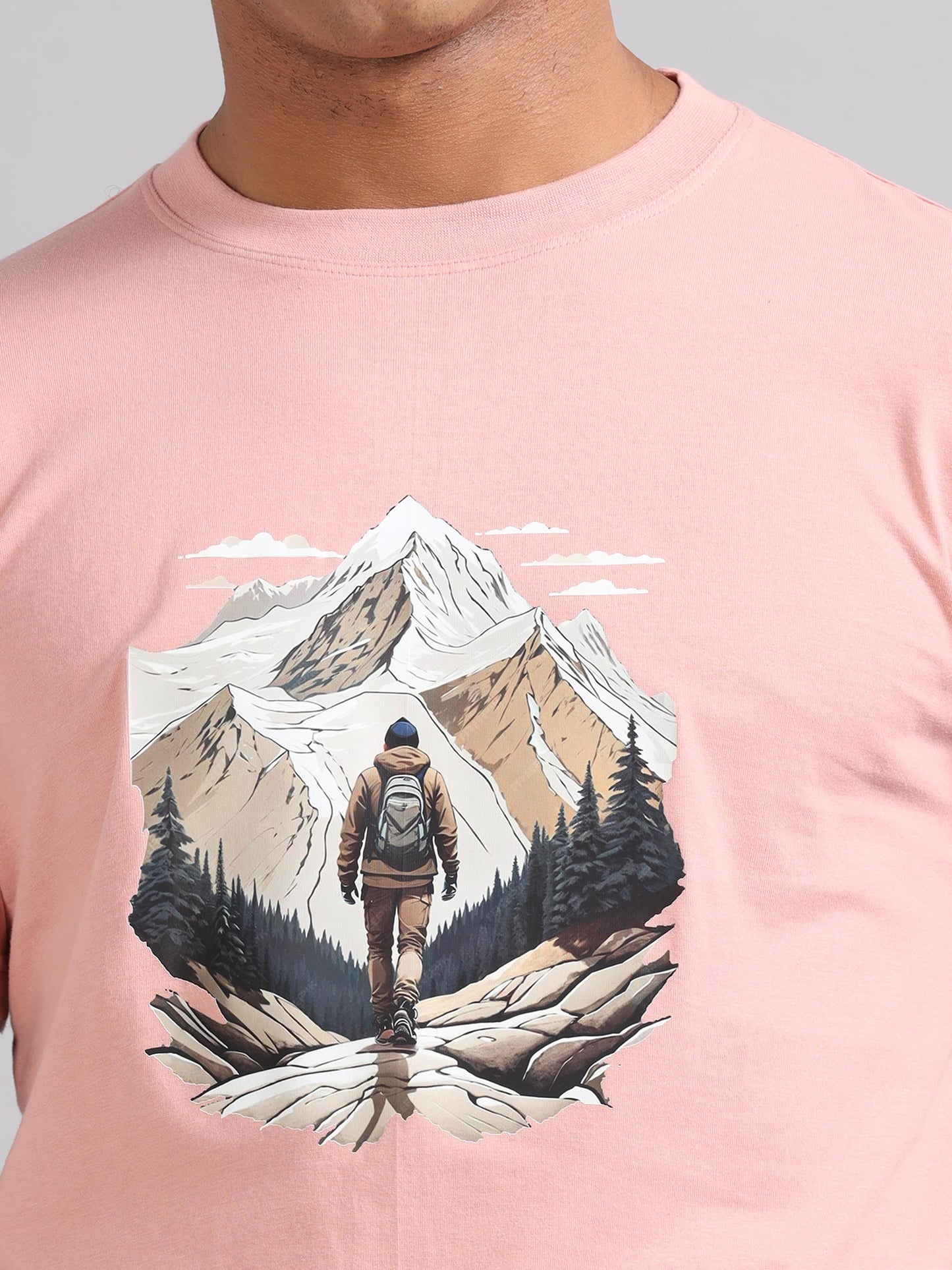 Pink Hiking Printed Tee