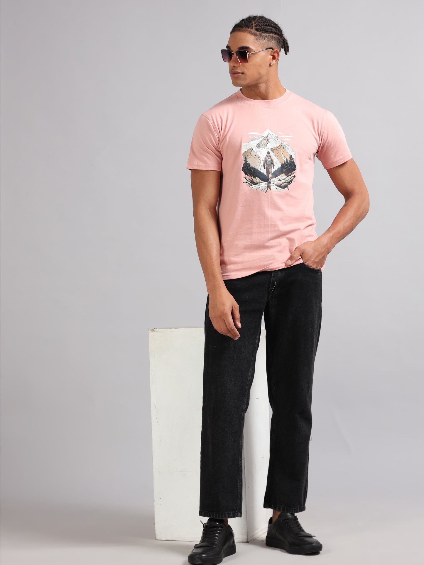 Pink Hiking Printed Tee