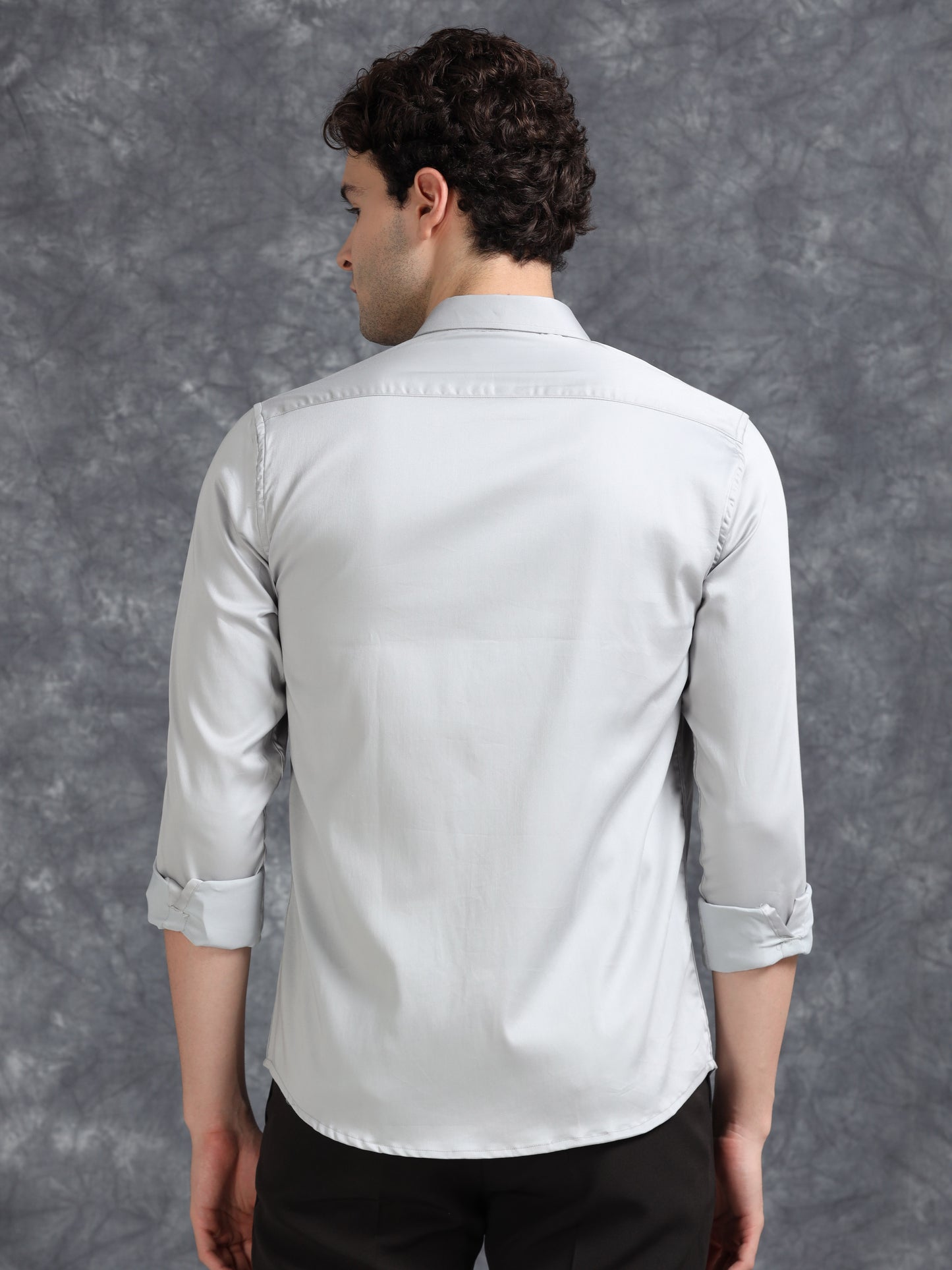 Light Grey 60's Satin lycra Shirt