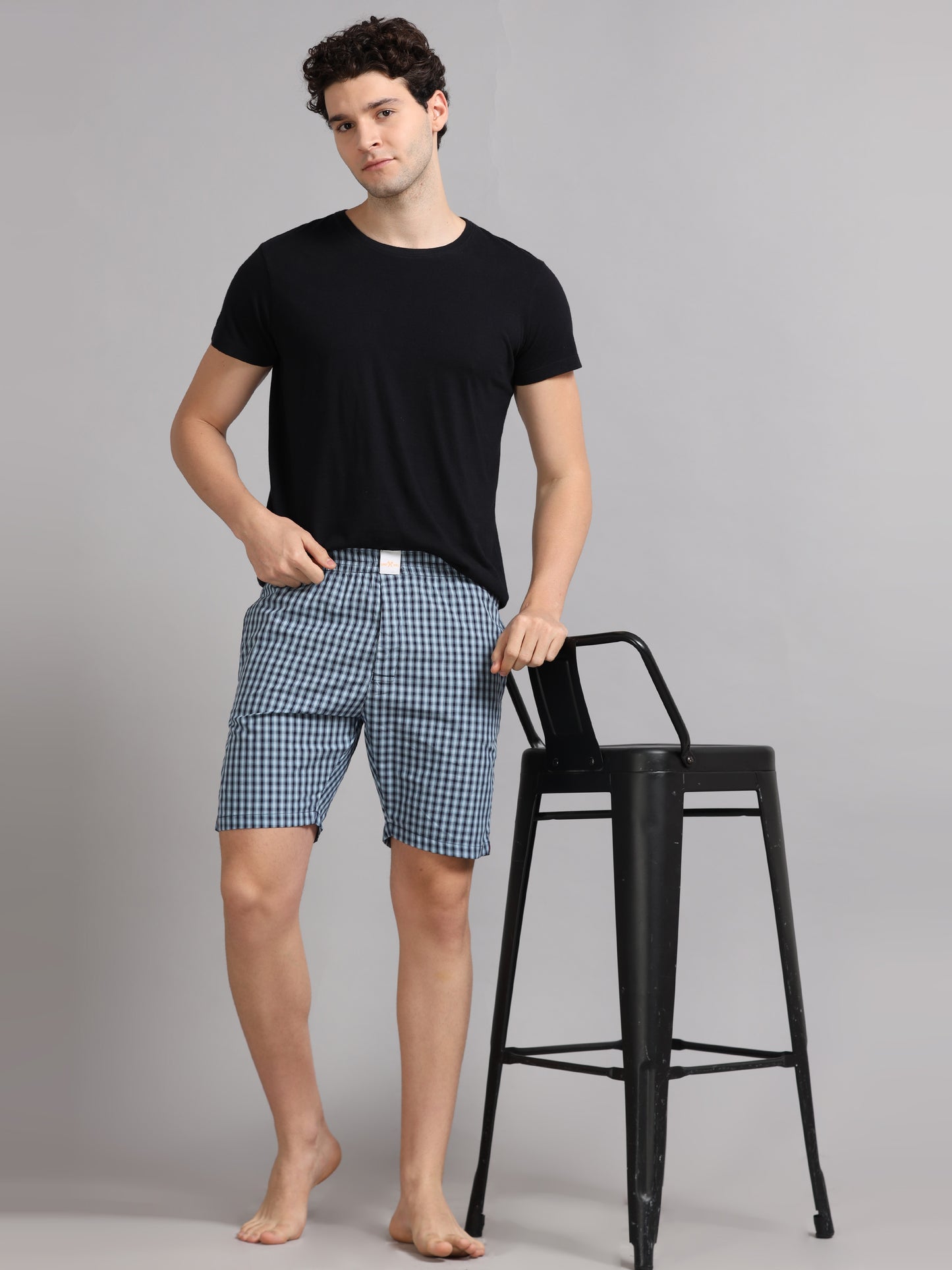 Blue Checks Boxer