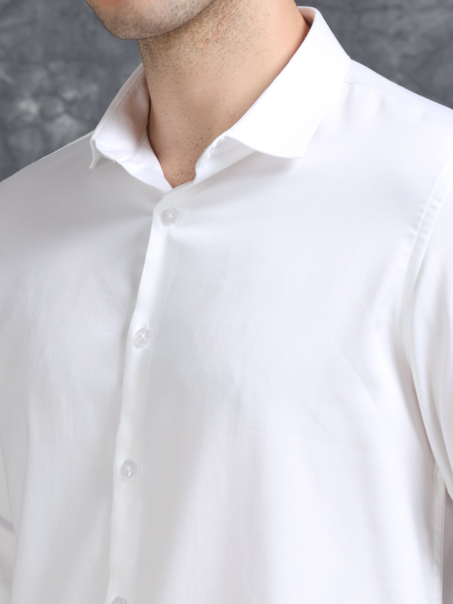 White 60's Satin lycra Shirt