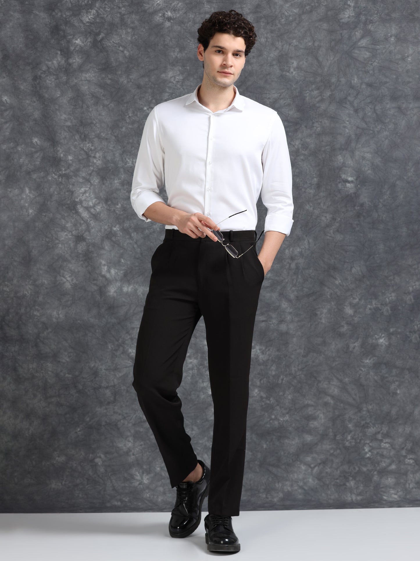 White 60's Satin lycra Shirt