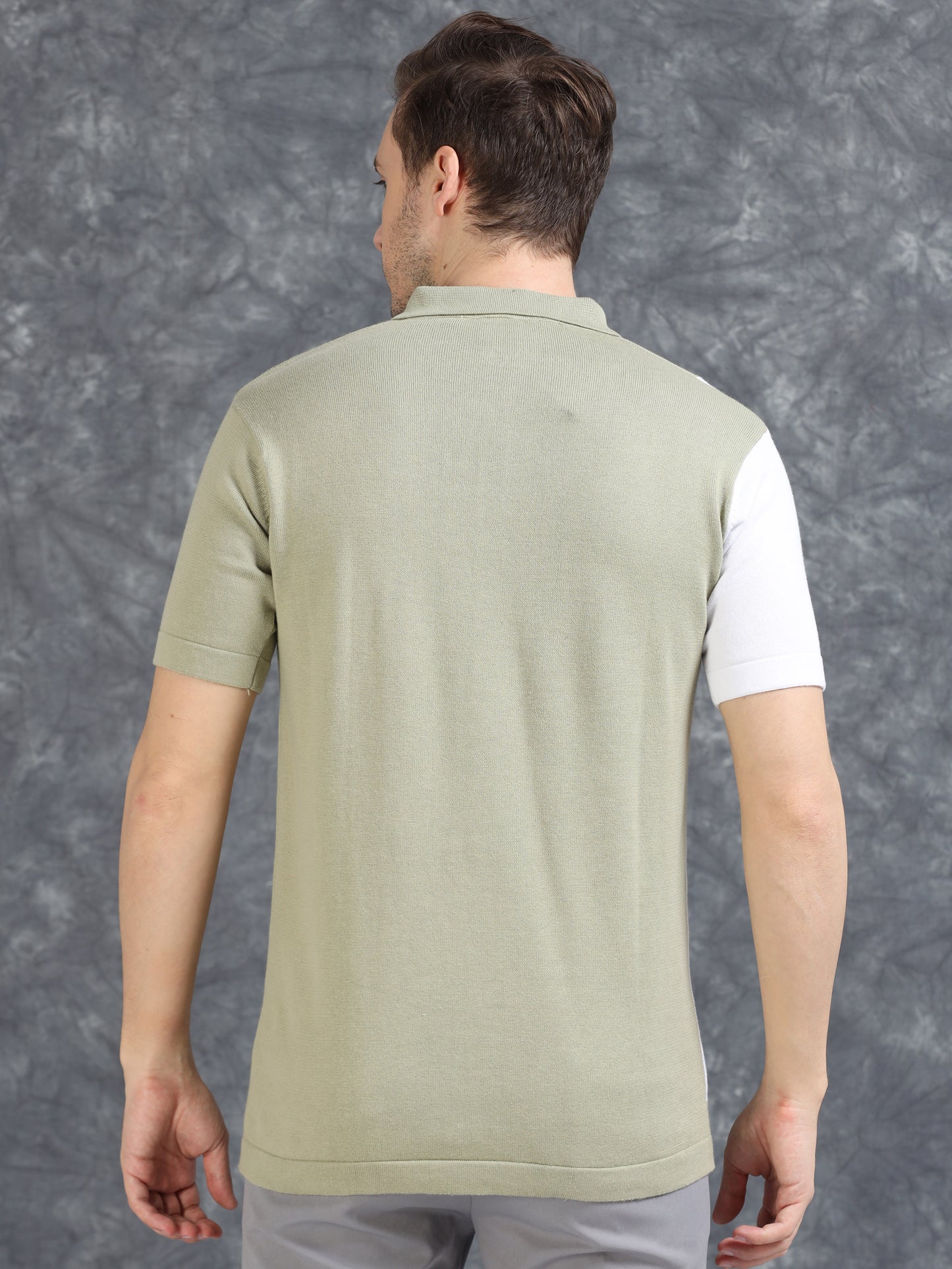 Half Star Design Polo T-Shirt Pistachio