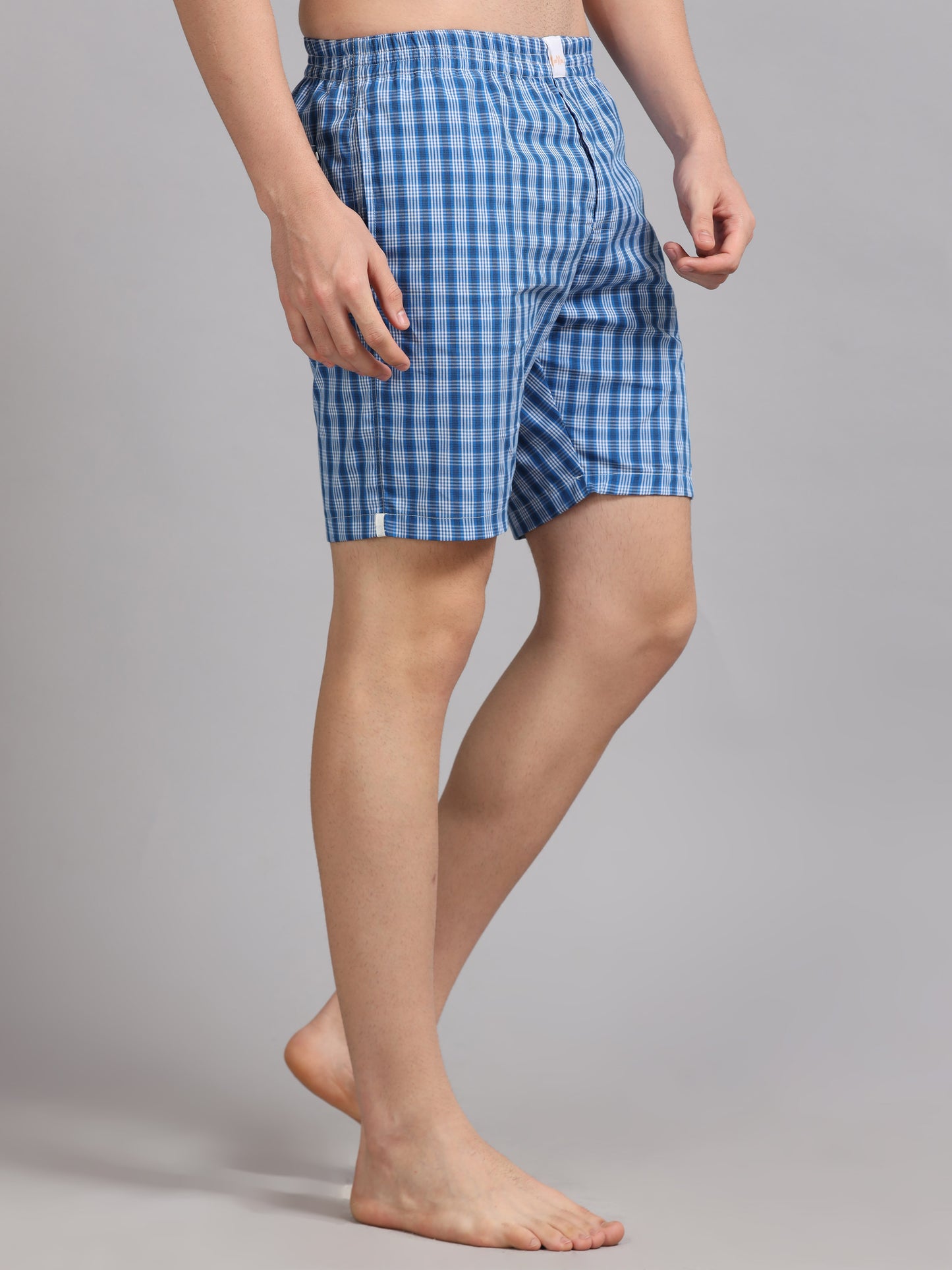 SkyBlue Checks Boxer