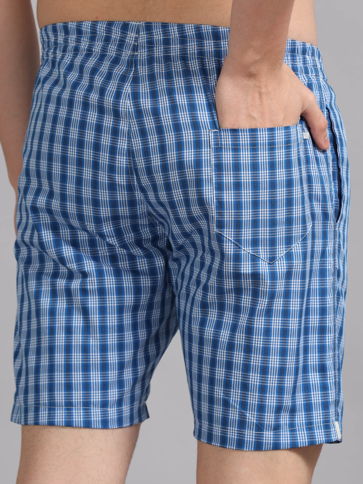 SkyBlue Checks Boxer