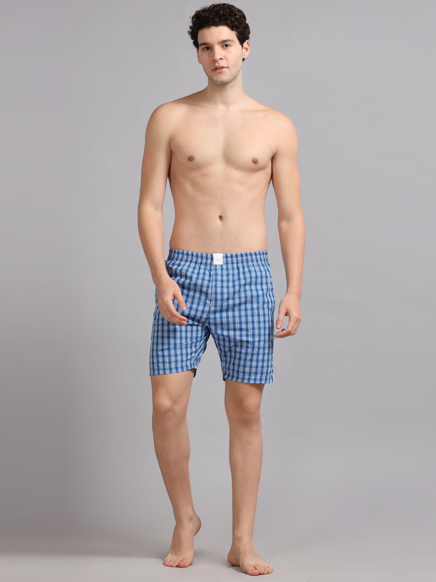 SkyBlue Checks Boxer