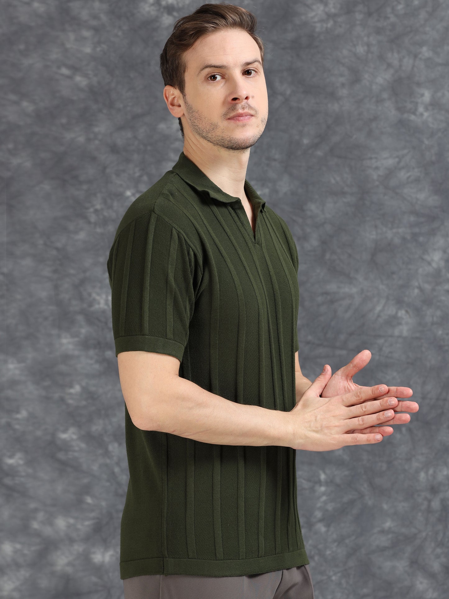 Olive Vibe Shift Polo T-Shirt