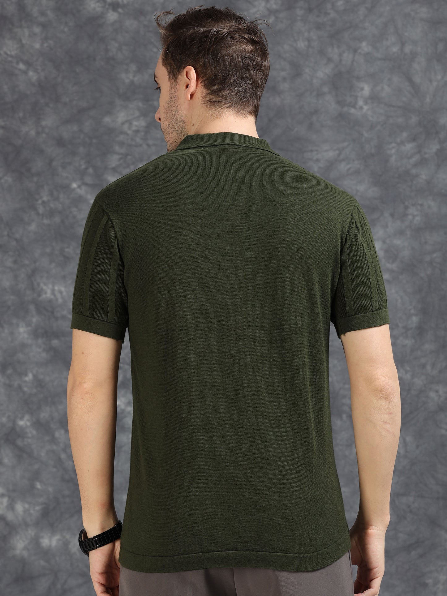 Olive Vibe Shift Polo T-Shirt
