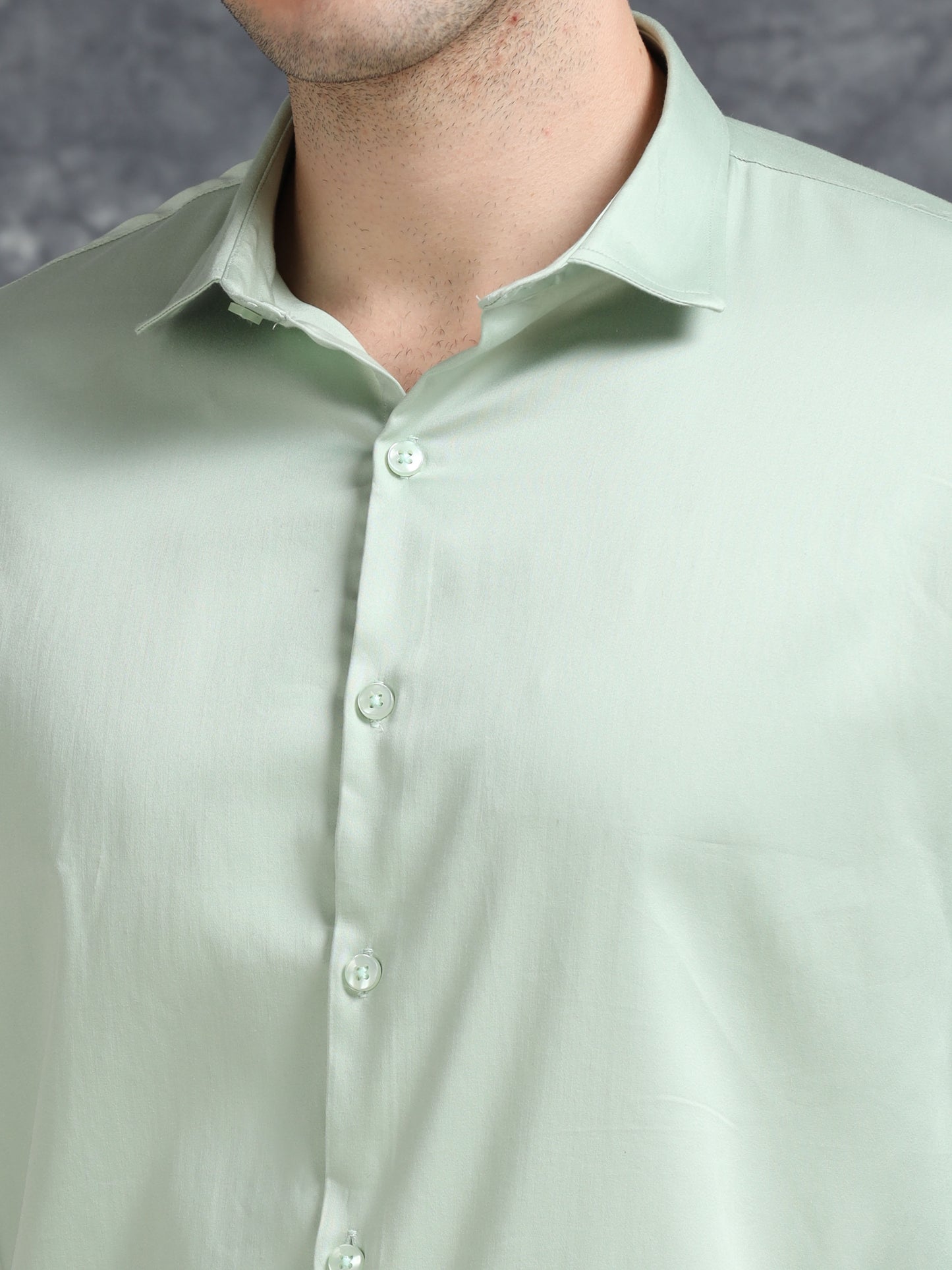 Pistachio 60's Satin lycra Shirt
