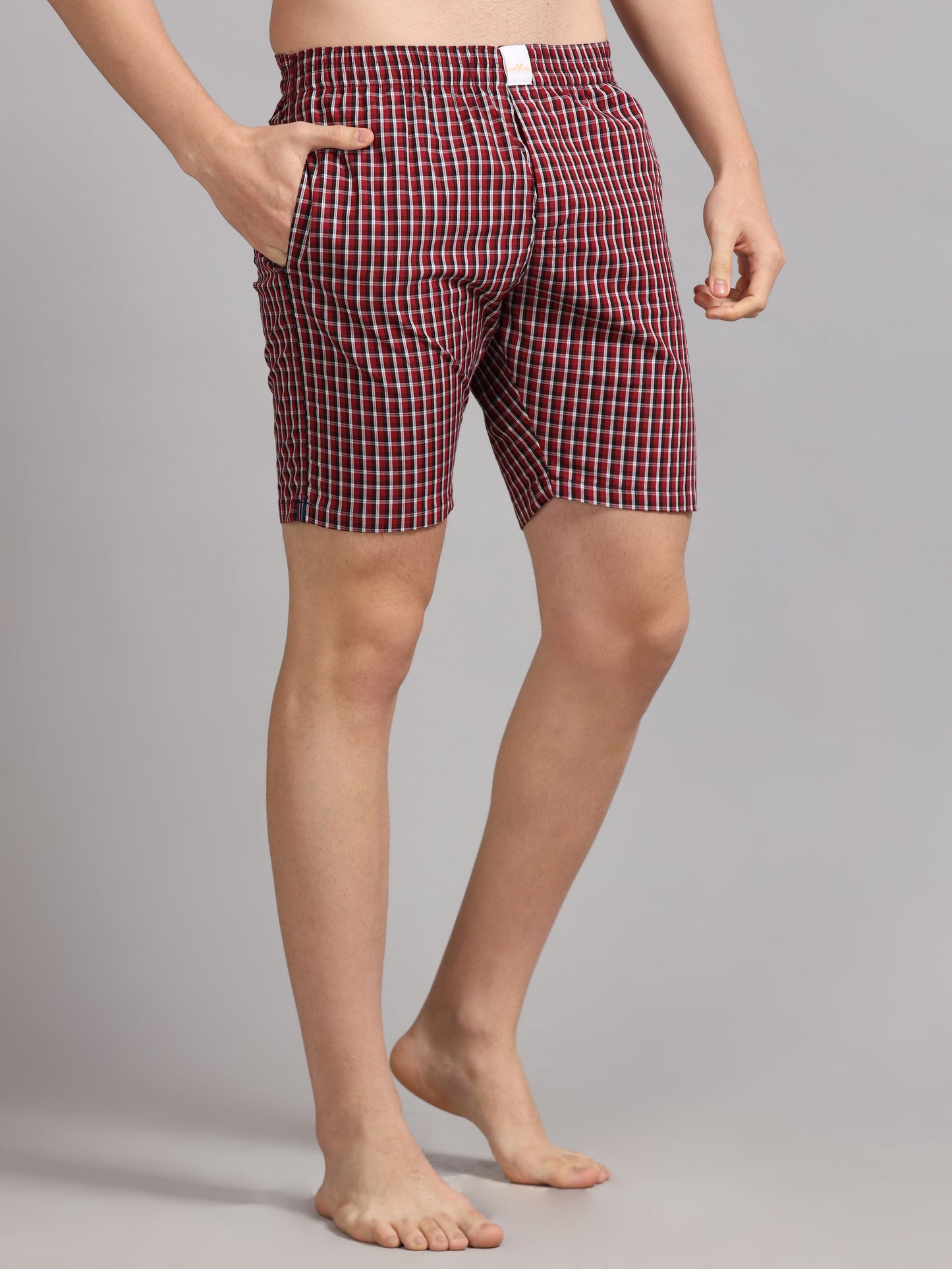 Reddish Checks Boxer
