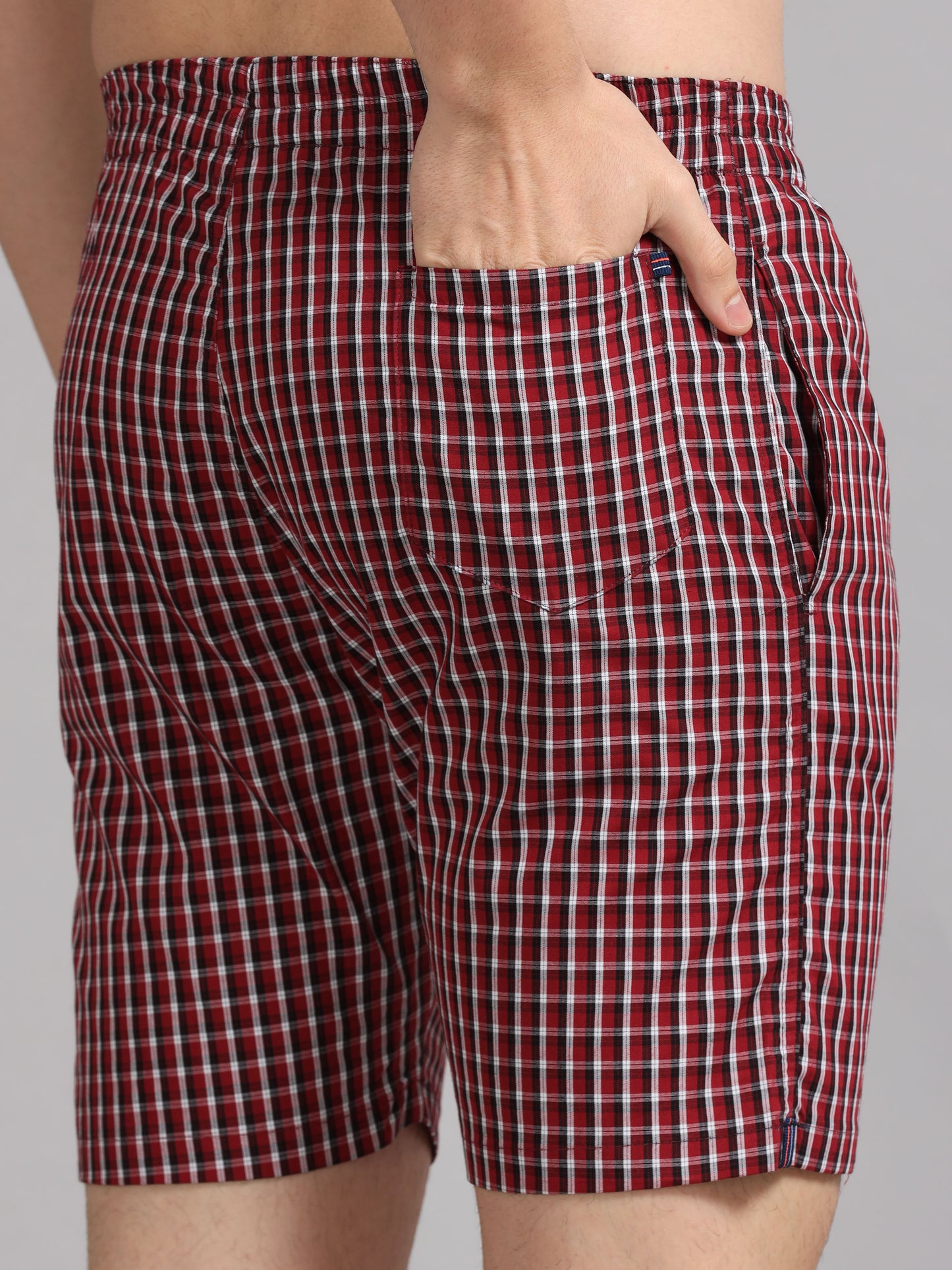Reddish Checks Boxer
