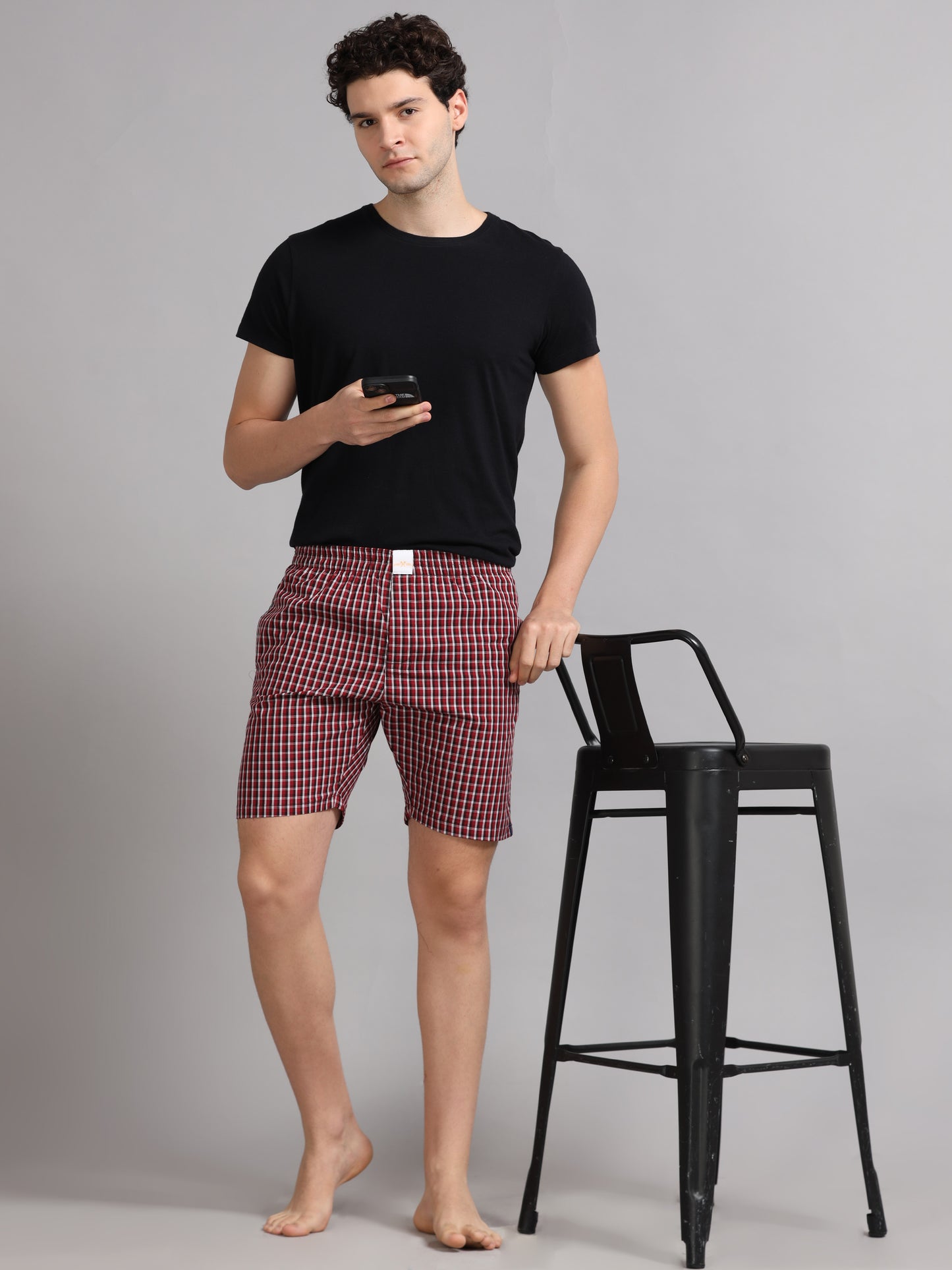 Reddish Checks Boxer